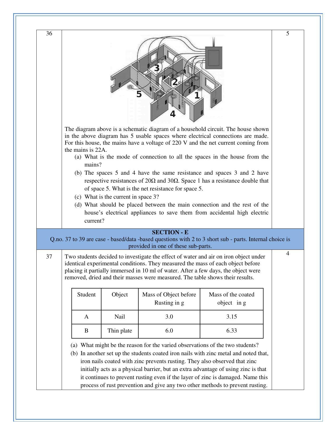 CBSE Class 10 Science Sample Question Paper 2023 - Page 9
