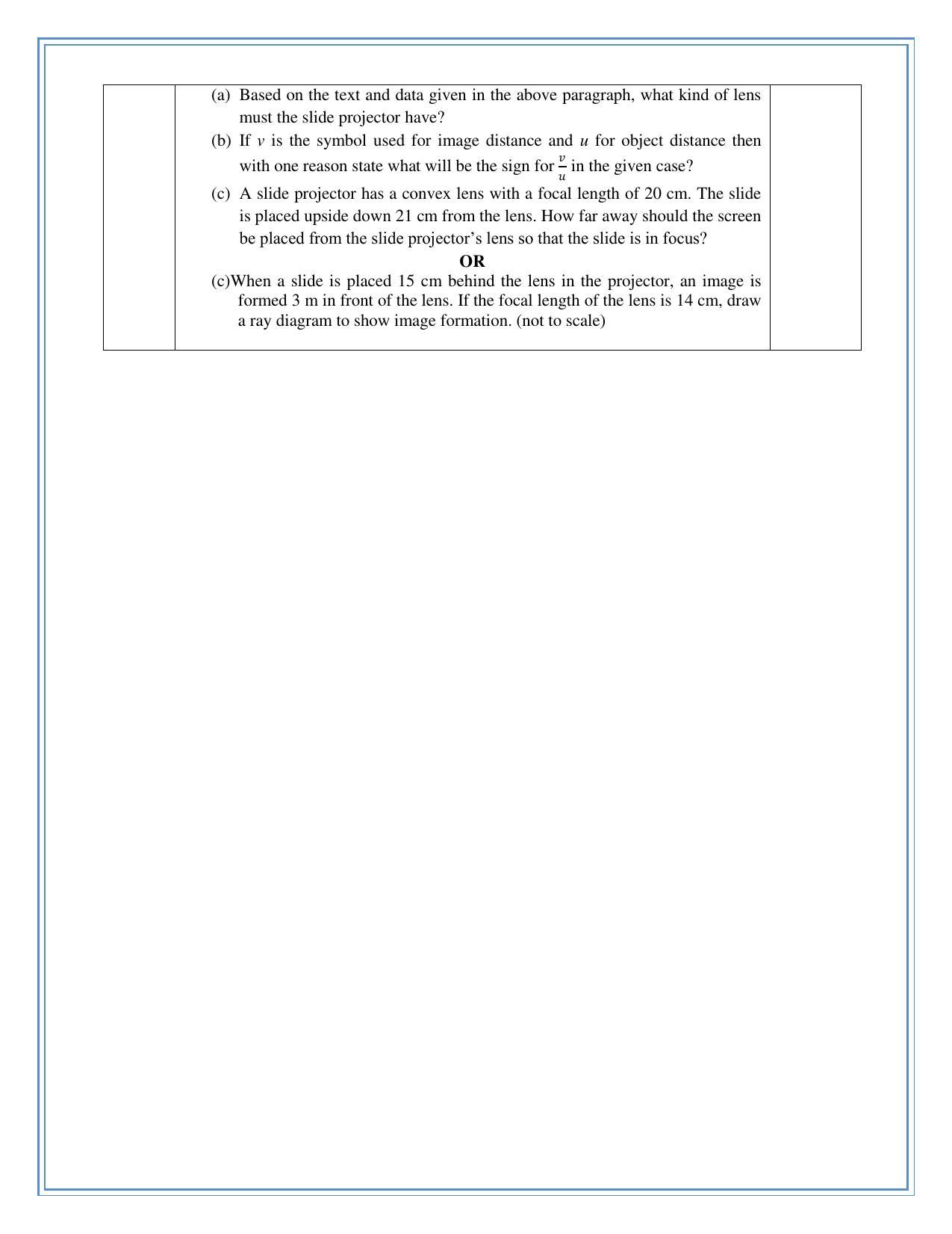 Cbse class 10 science sample question paper 2023 indcareer docs