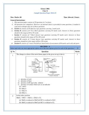 CBSE Class 10 Science Sample Question Paper 2023