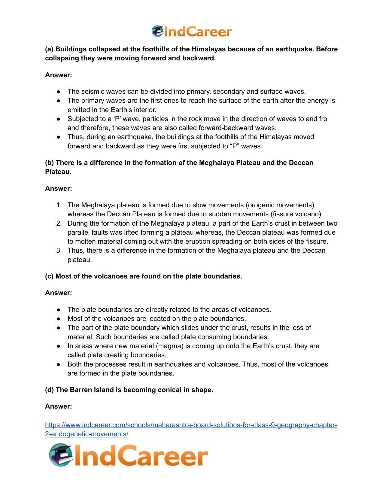 Maharashtra Board Solutions for Class 9- Geography: Chapter 2- Endogenetic Movements - Page 4
