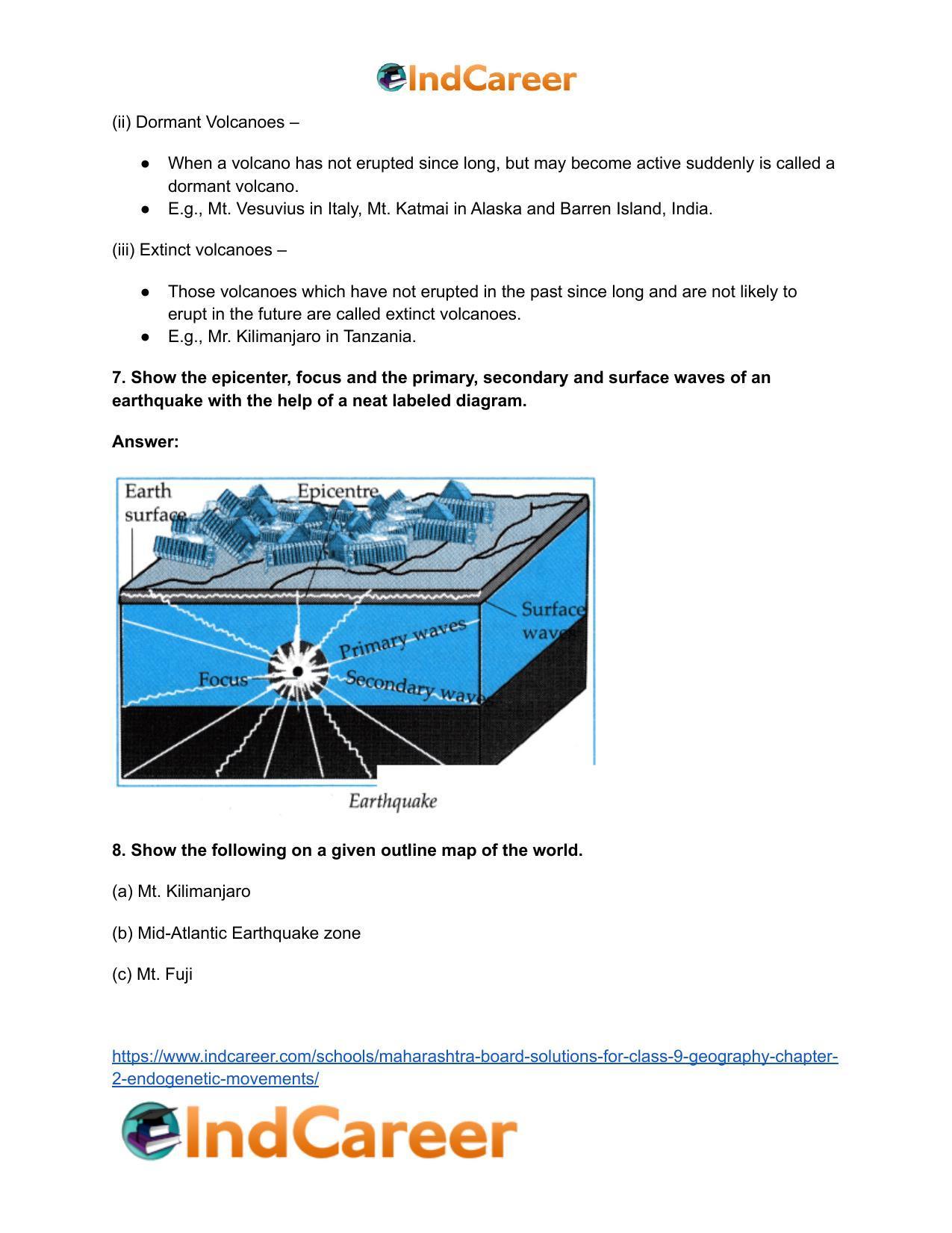 Maharashtra Board Solutions for Class 9- Geography: Chapter 2- Endogenetic Movements - Page 11