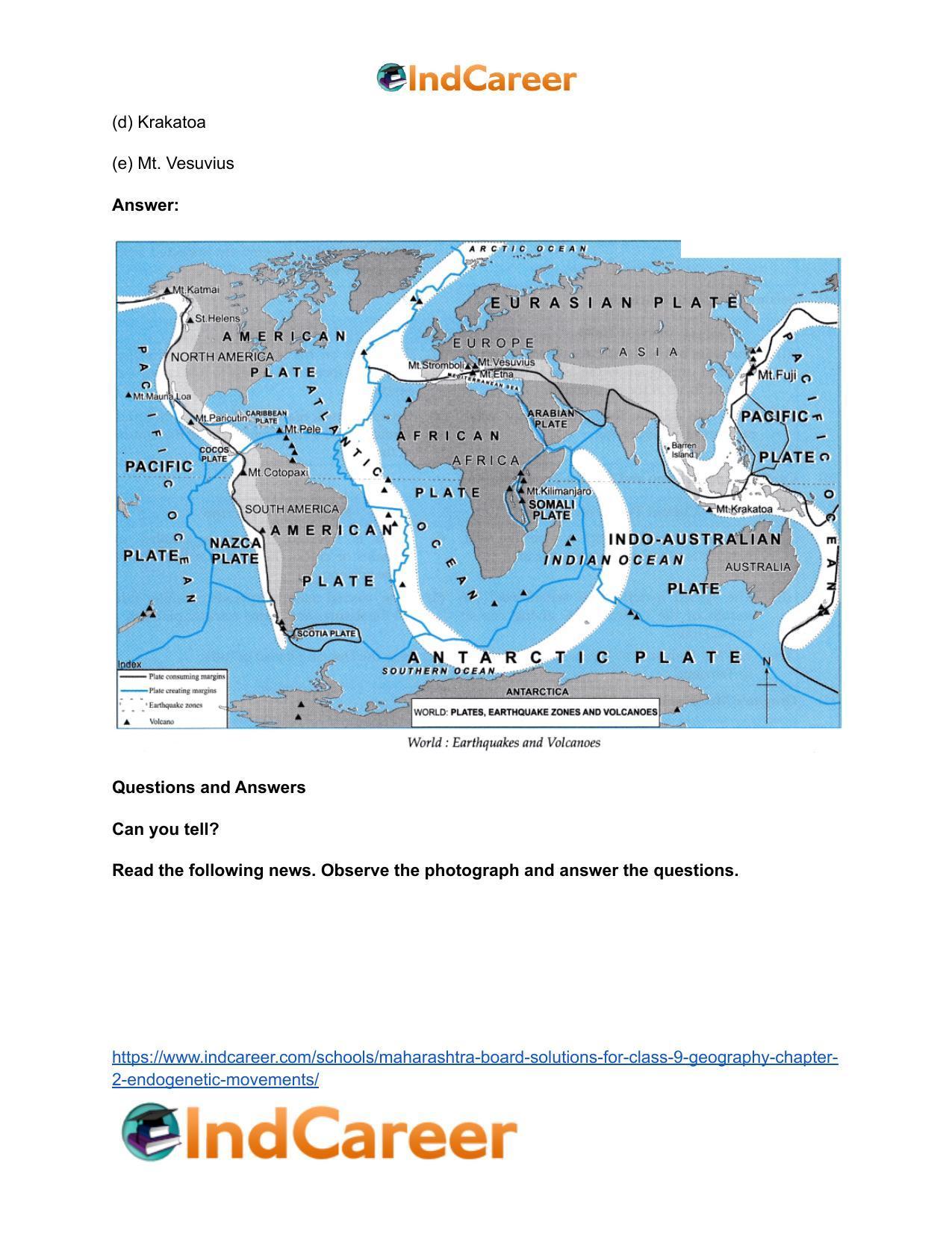 Maharashtra Board Solutions for Class 9- Geography: Chapter 2- Endogenetic Movements - Page 12