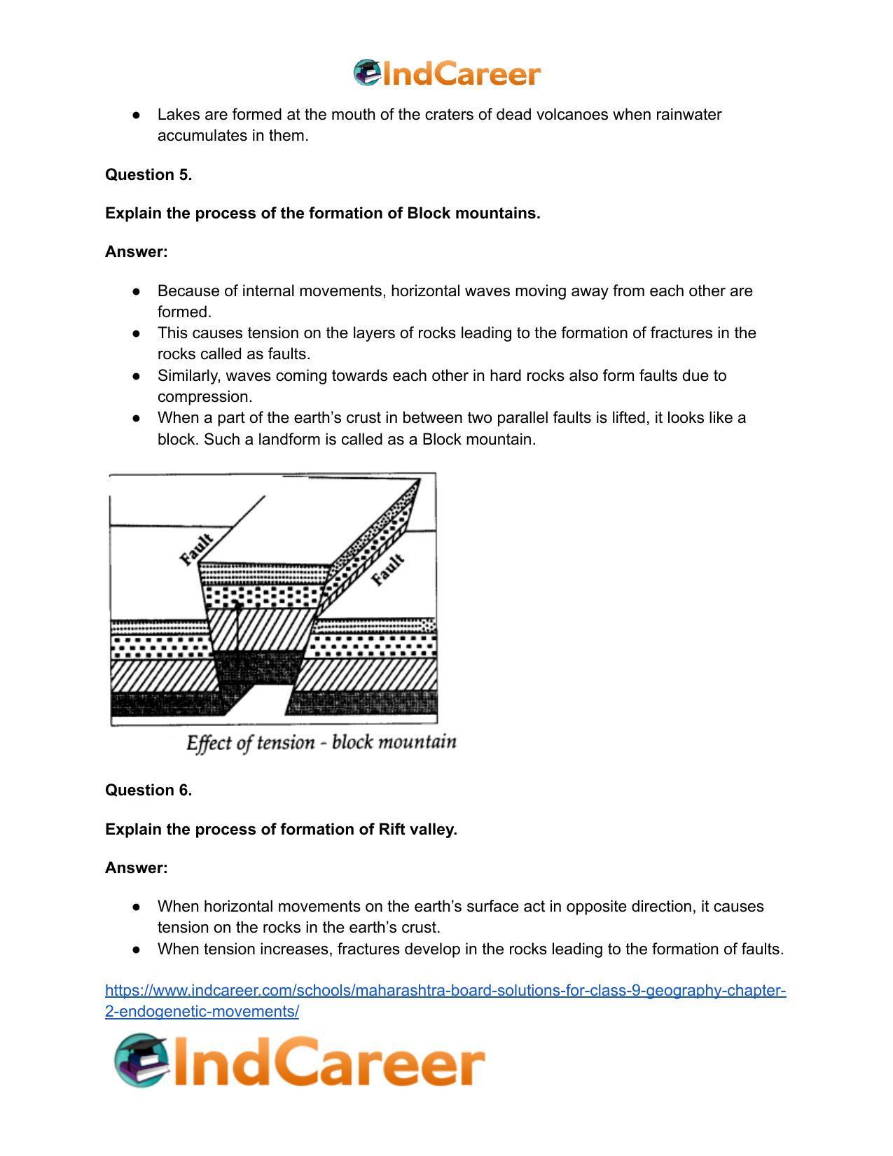 Maharashtra Board Solutions for Class 9- Geography: Chapter 2- Endogenetic Movements - Page 31