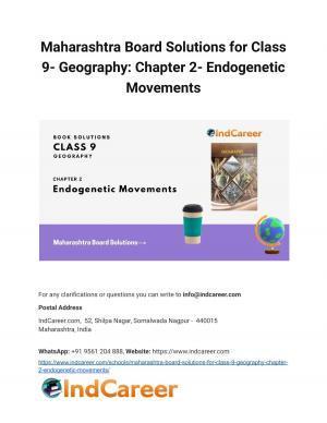 Maharashtra Board Solutions for Class 9- Geography: Chapter 2- Endogenetic Movements