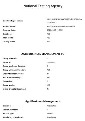 ICAR AIEEA PG 2021 AGRI BUSINESS MANAGEMENT Question Paper
