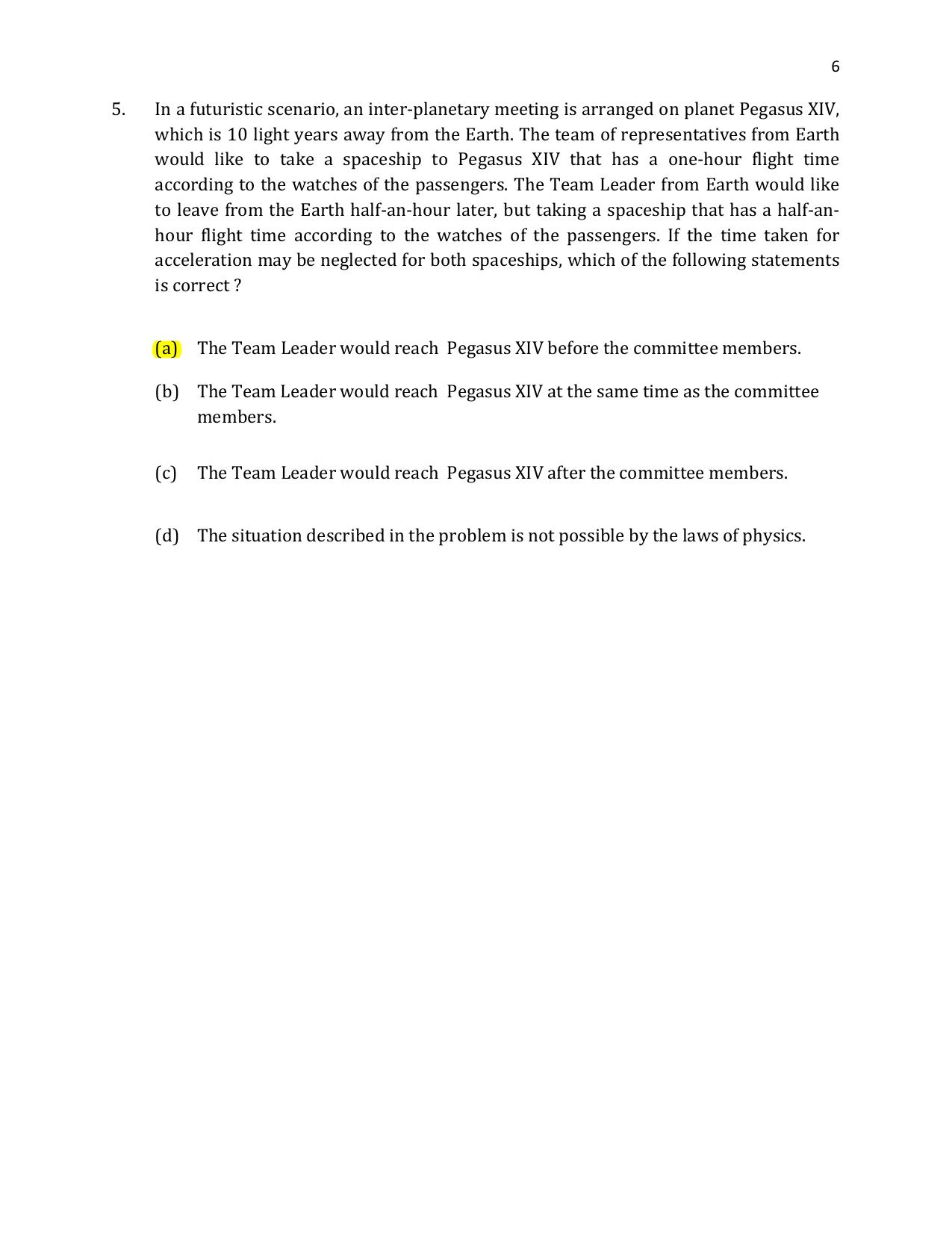 TIFR GS 2021 Physics Question Paper - Page 7