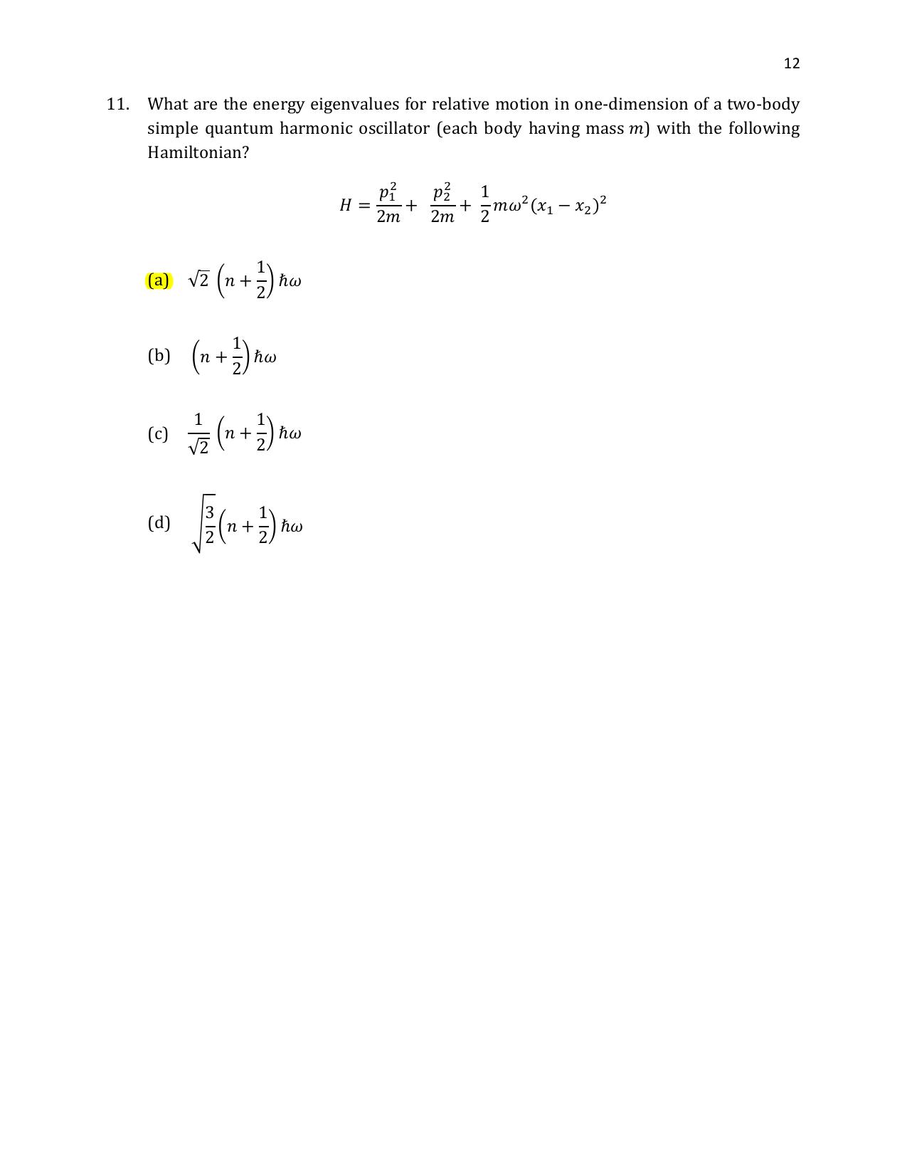 TIFR GS 2021 Physics Question Paper - Page 13