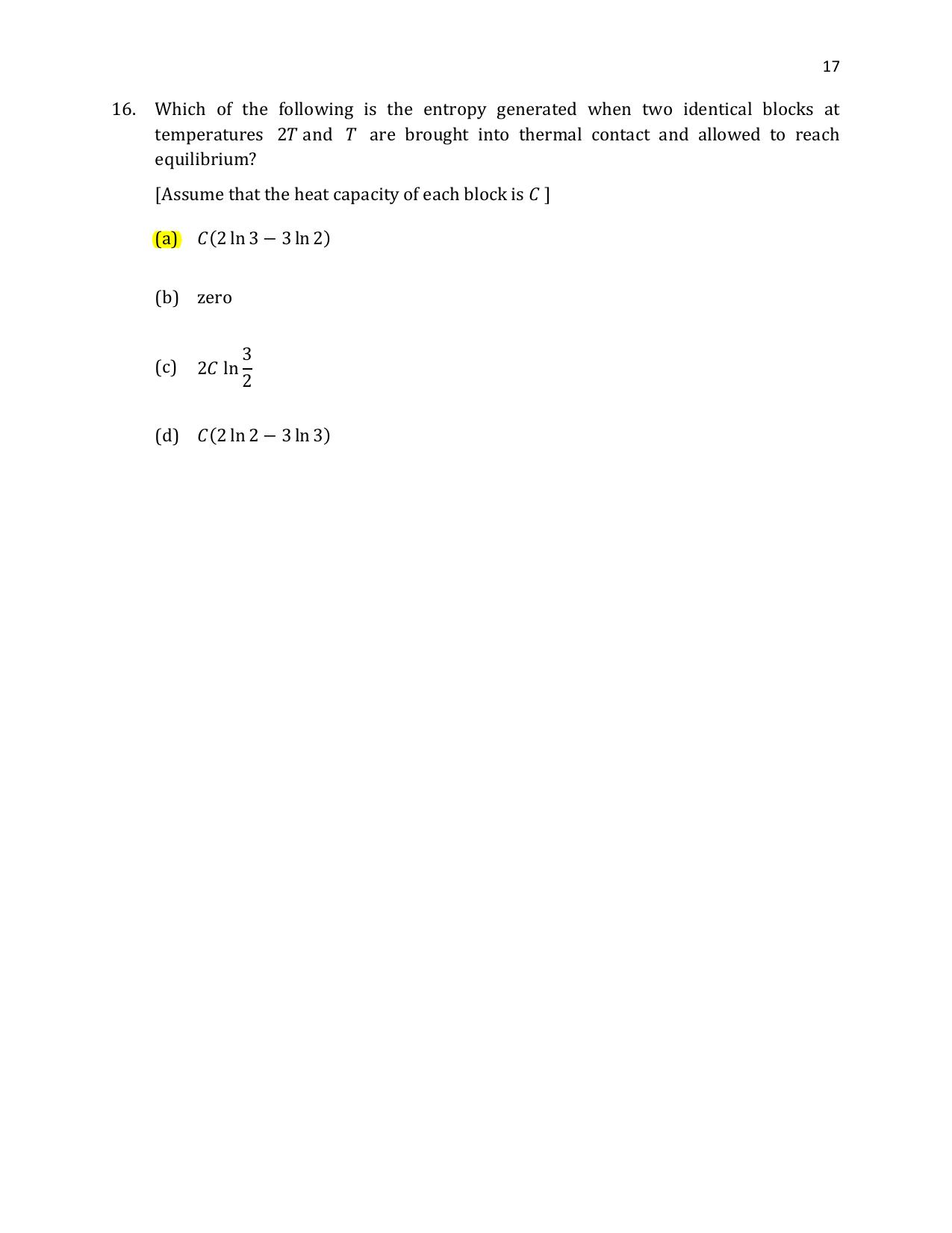TIFR GS 2021 Physics Question Paper - Page 18