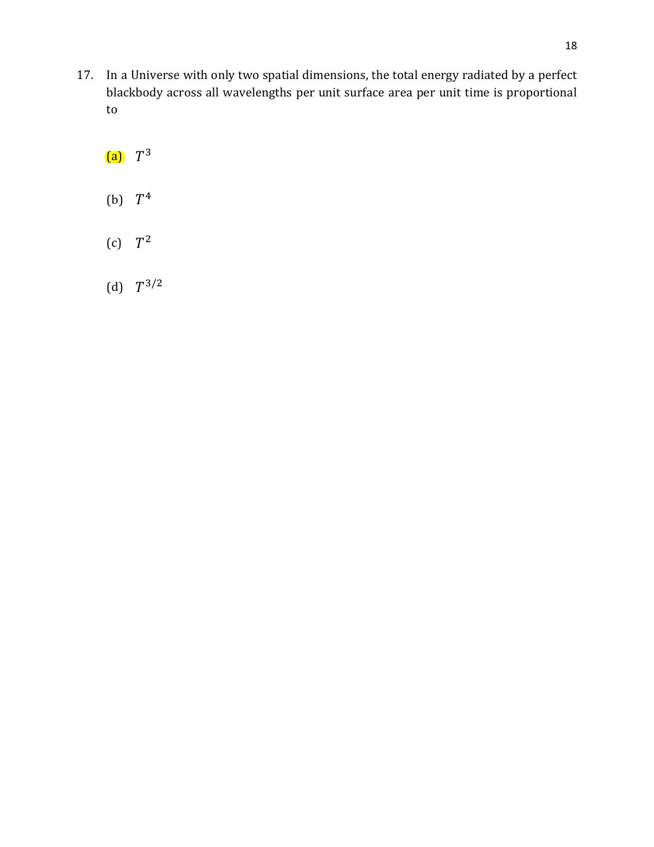 TIFR GS 2021 Physics Question Paper - Page 19