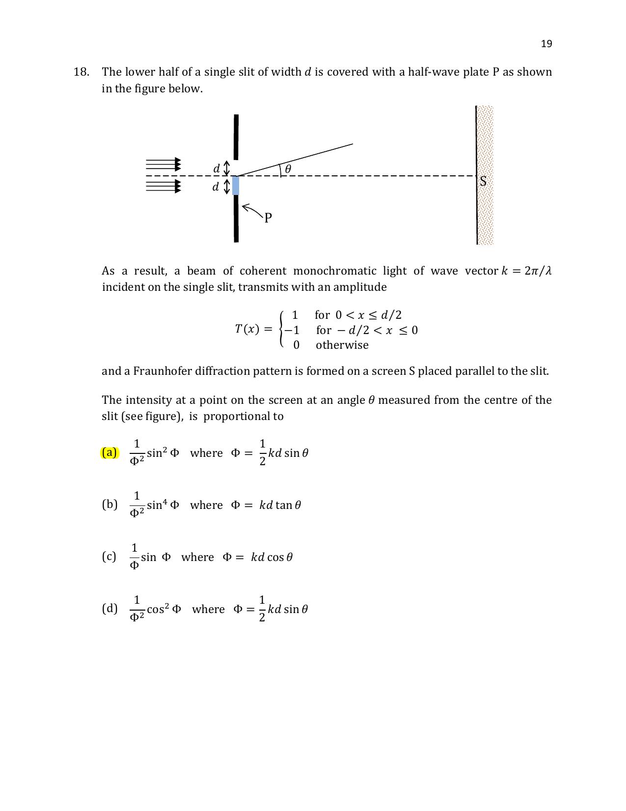 TIFR GS 2021 Physics Question Paper - Page 20