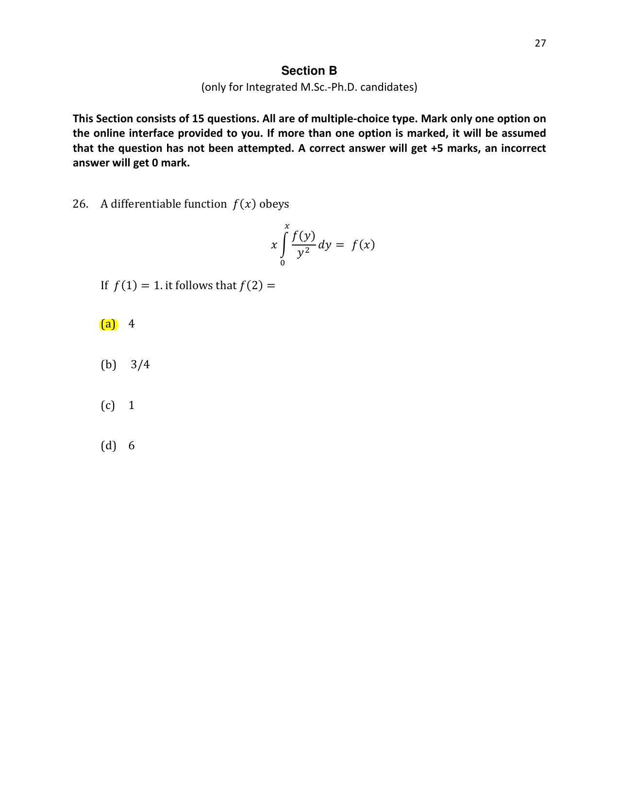 TIFR GS 2021 Physics Question Paper - Page 28