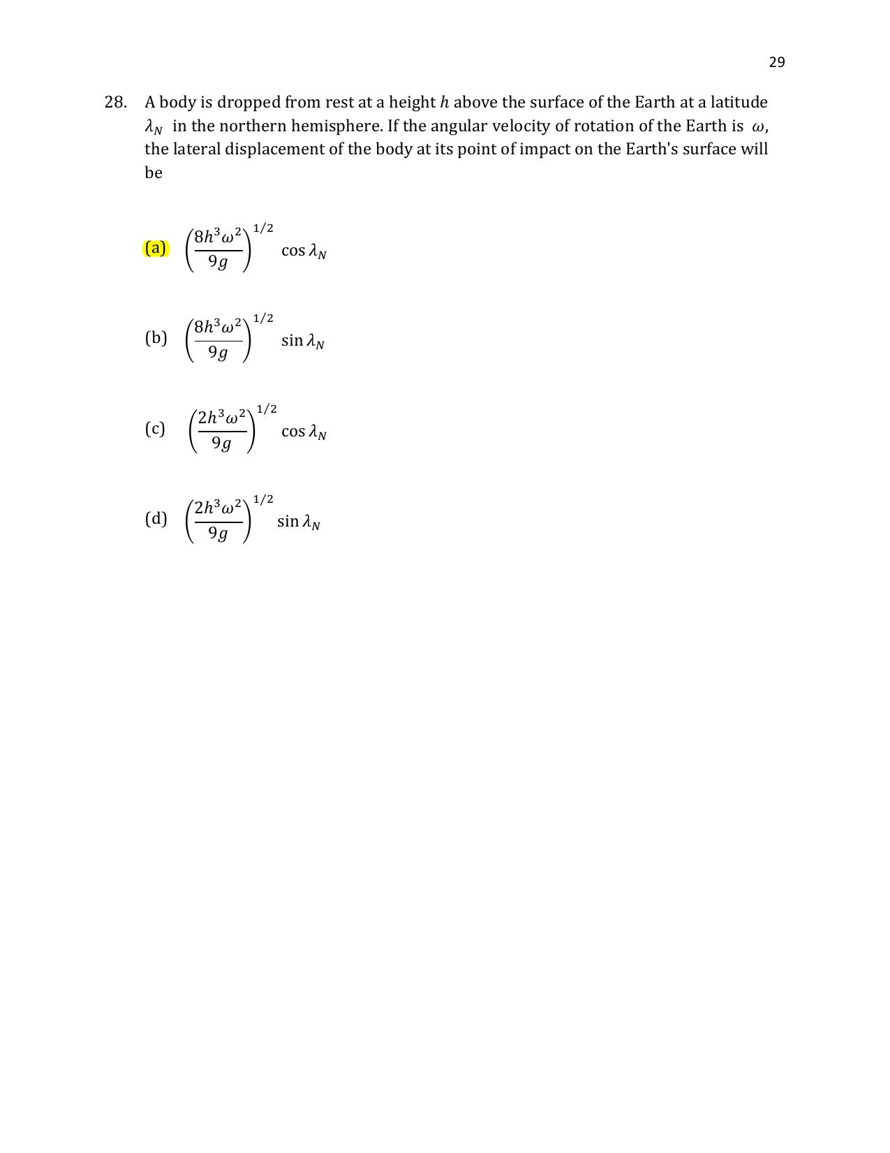 TIFR GS 2021 Physics Question Paper - Page 30