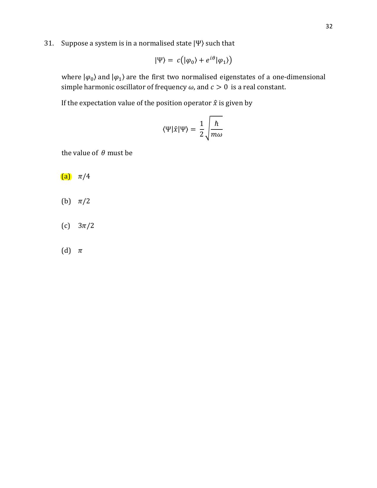TIFR GS 2021 Physics Question Paper - Page 33