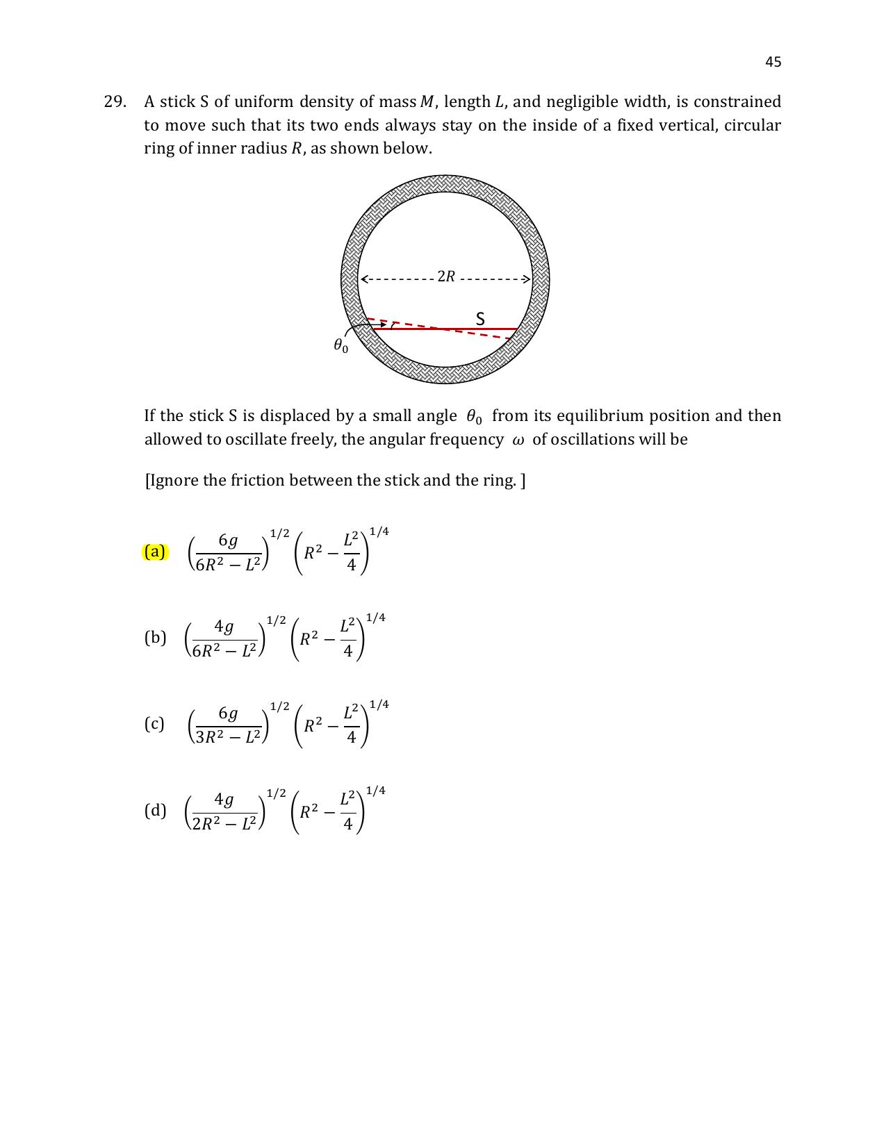 TIFR GS 2021 Physics Question Paper - Page 46