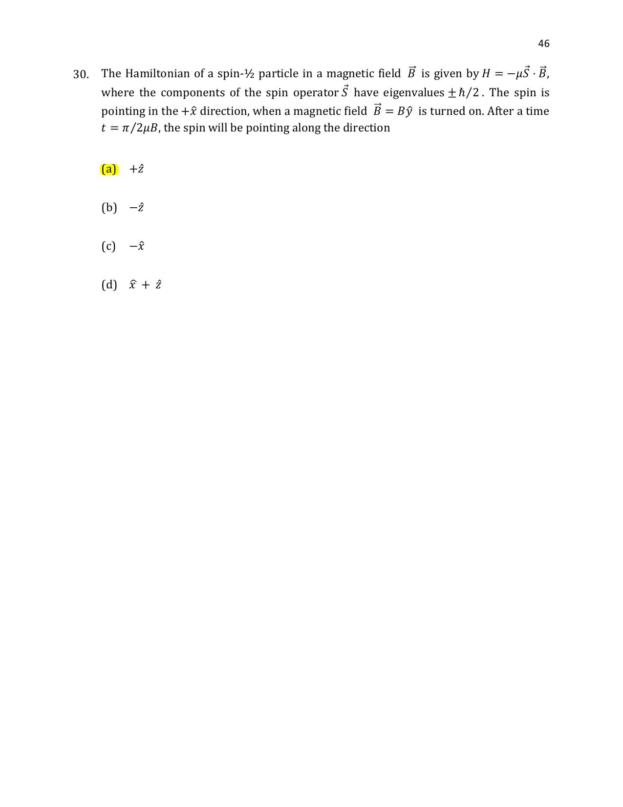 TIFR GS 2021 Physics Question Paper - Page 47