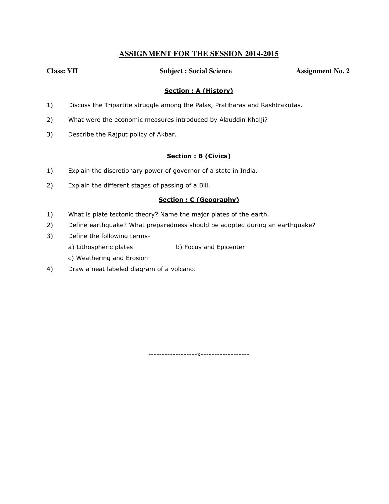 CBSE Worksheets for Class 7 Geography History Civics Geography Assignment 1 - Page 1