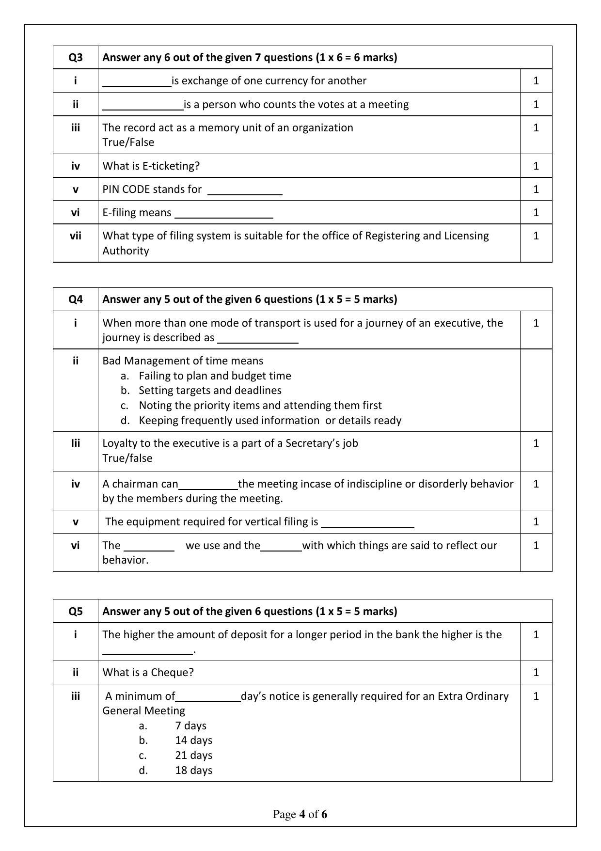 CBSE Class 10 Office Procedures & Practices (Skill Education) Sample Papers 2023 - Page 4