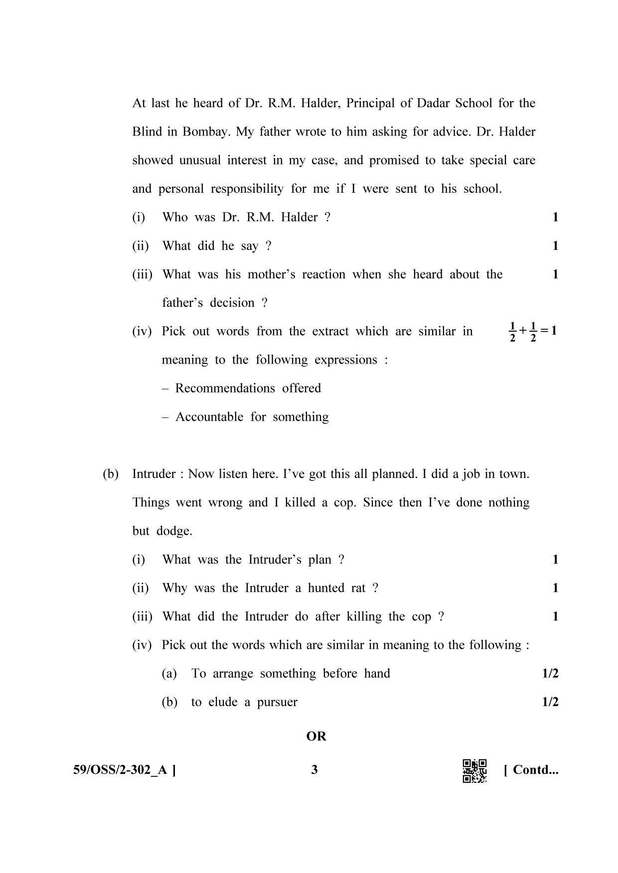 NIOS October 2019 Class 12 English (SET A) Question Paper - Page 3