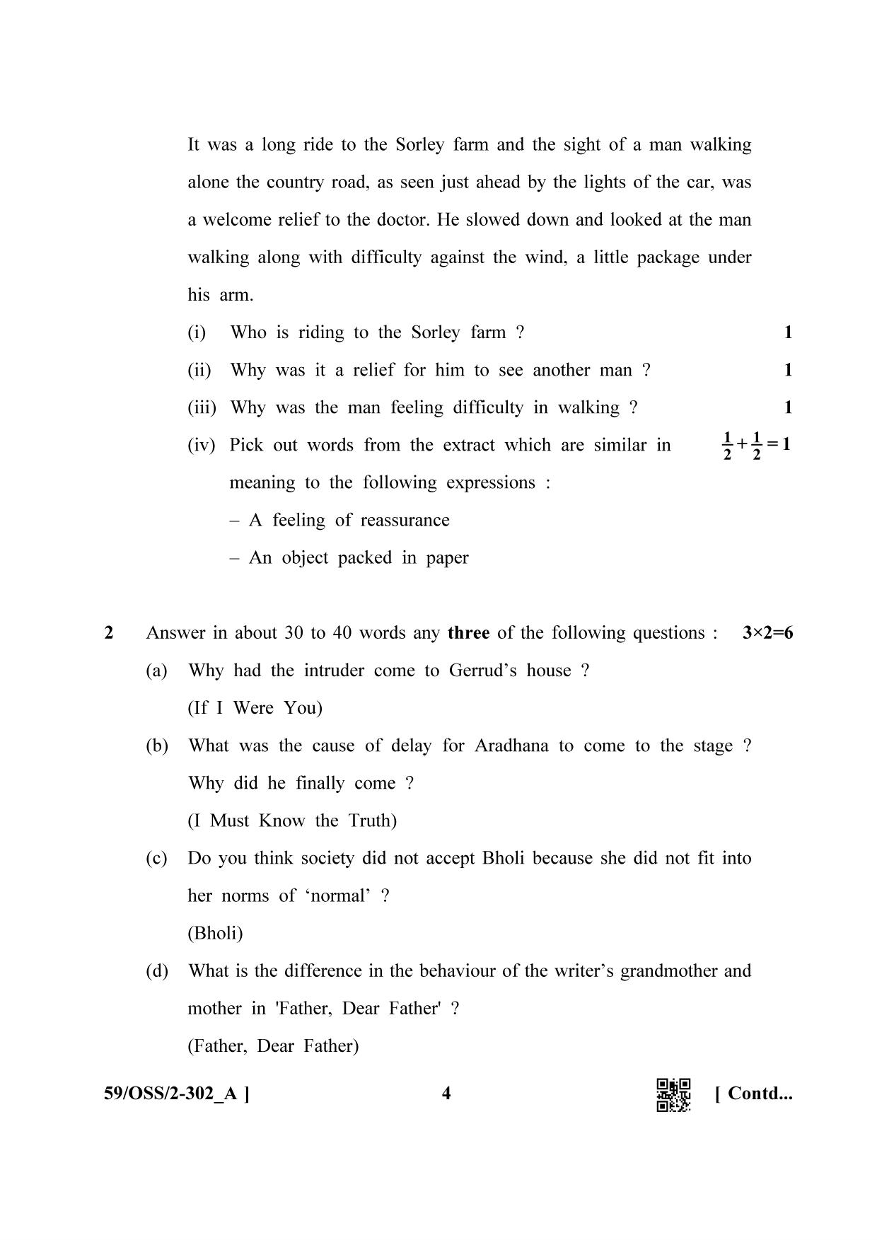 NIOS October 2019 Class 12 English (SET A) Question Paper - Page 4