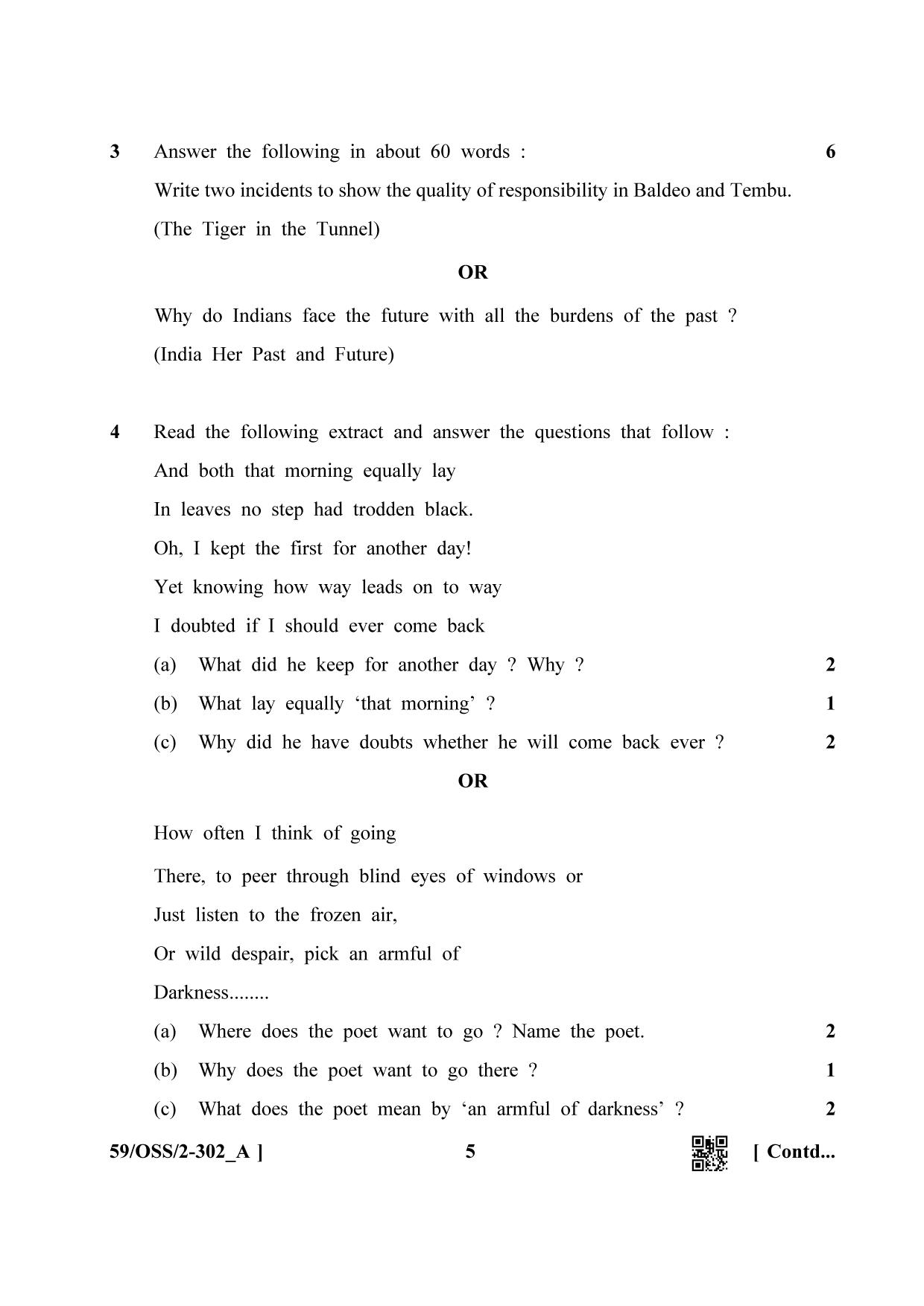 NIOS October 2019 Class 12 English (SET A) Question Paper - Page 5