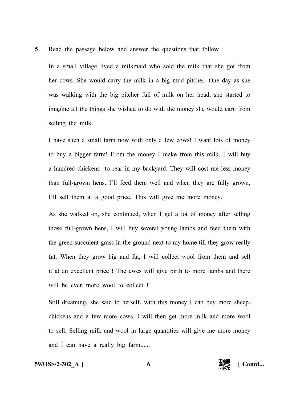 NIOS October 2019 Class 12 English (SET A) Question Paper - Page 6