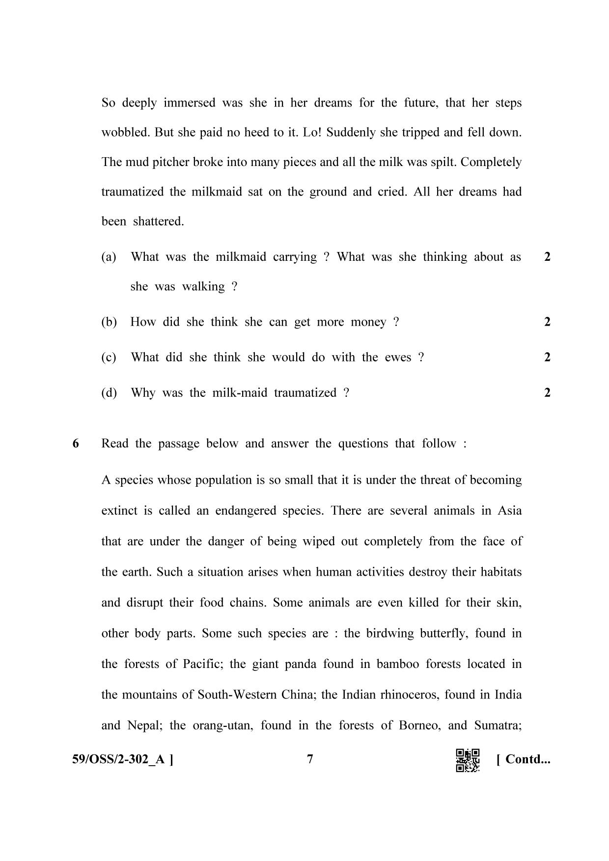 NIOS October 2019 Class 12 English (SET A) Question Paper - Page 7