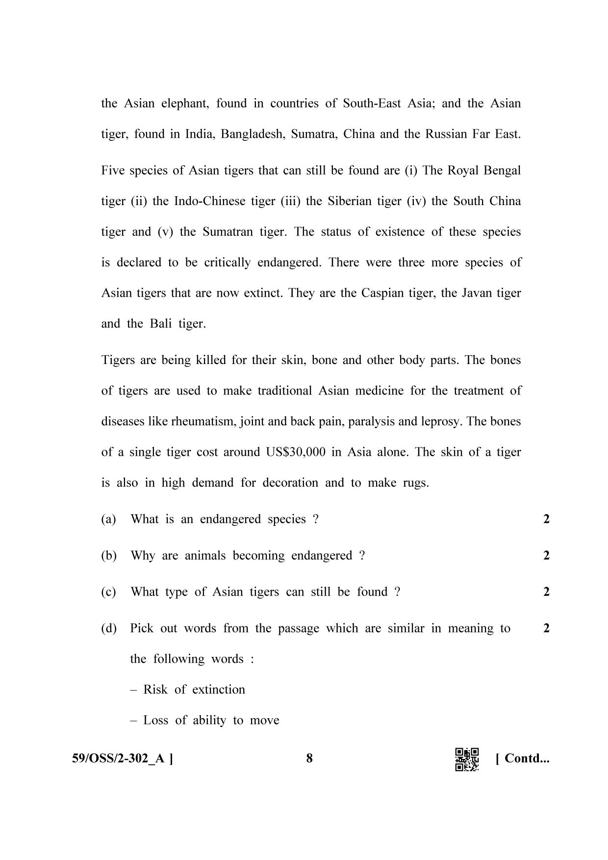 NIOS October 2019 Class 12 English (SET A) Question Paper - Page 8