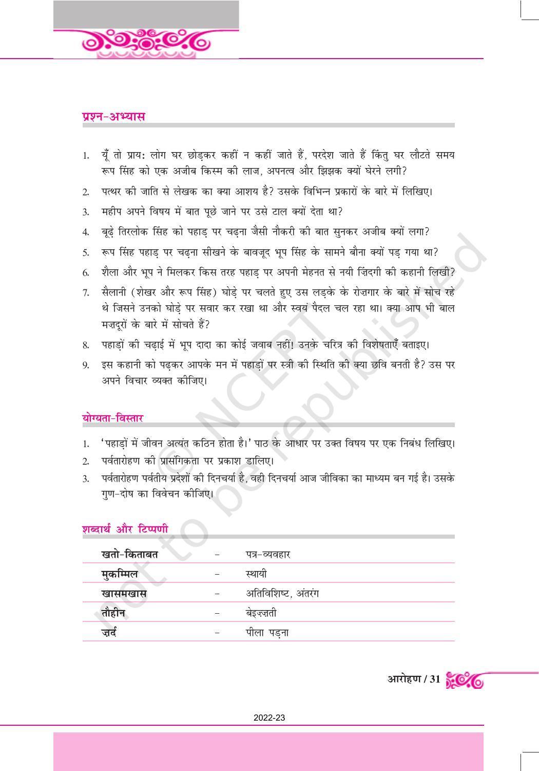 NCERT Book for Class 12 Hindi Antral Chapter 2 आरोहण - Page 20