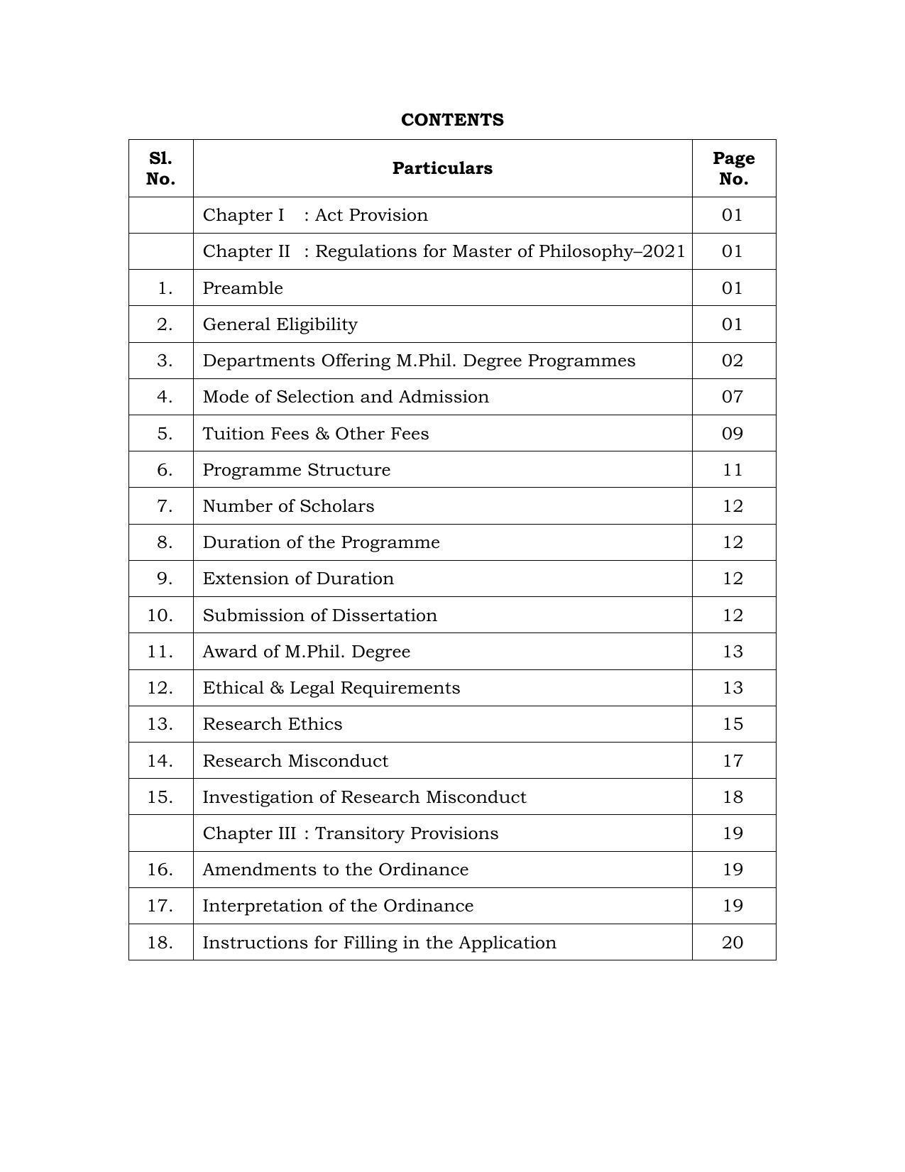 Annamalai University, Annamalai Nagar M.Phil Prospectus 2021-22 - Page 3