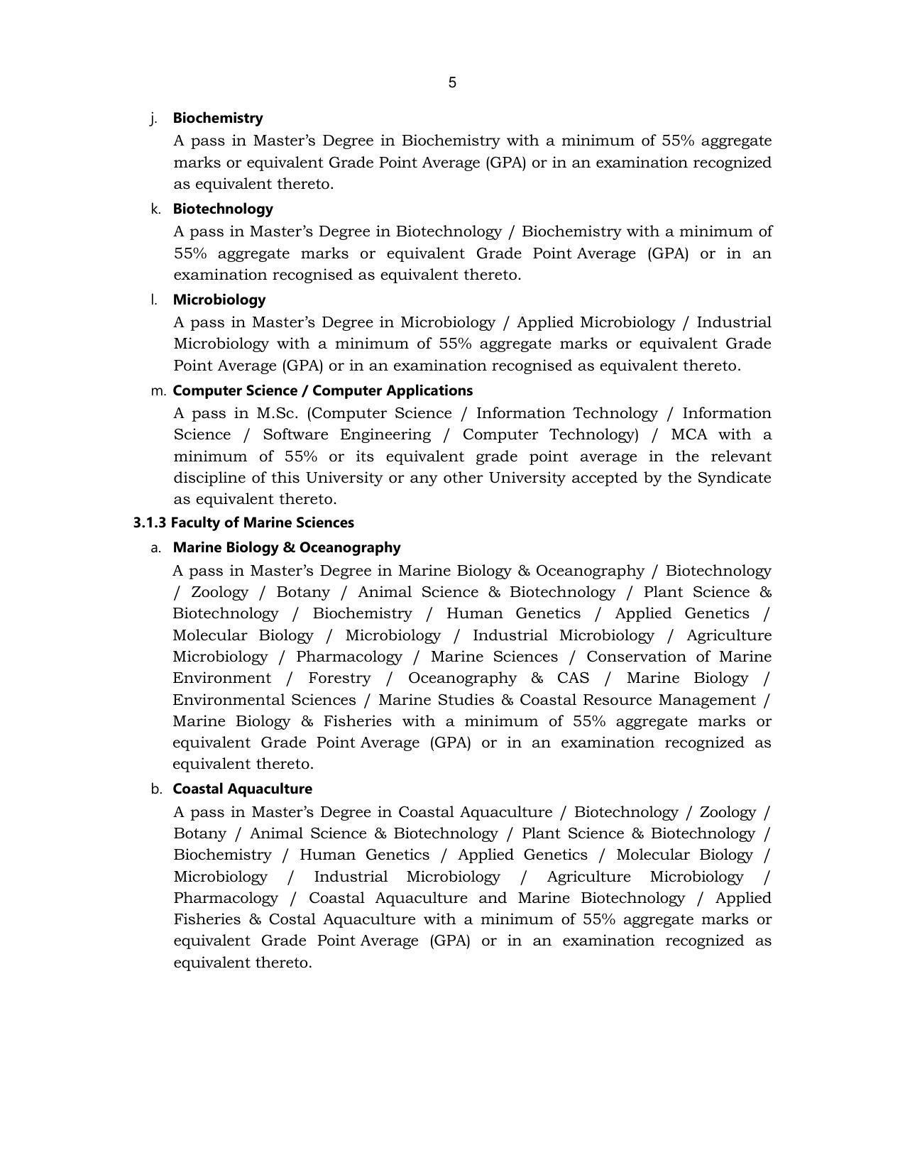 Annamalai University, Annamalai Nagar M.Phil Prospectus 2021-22 - Page 19
