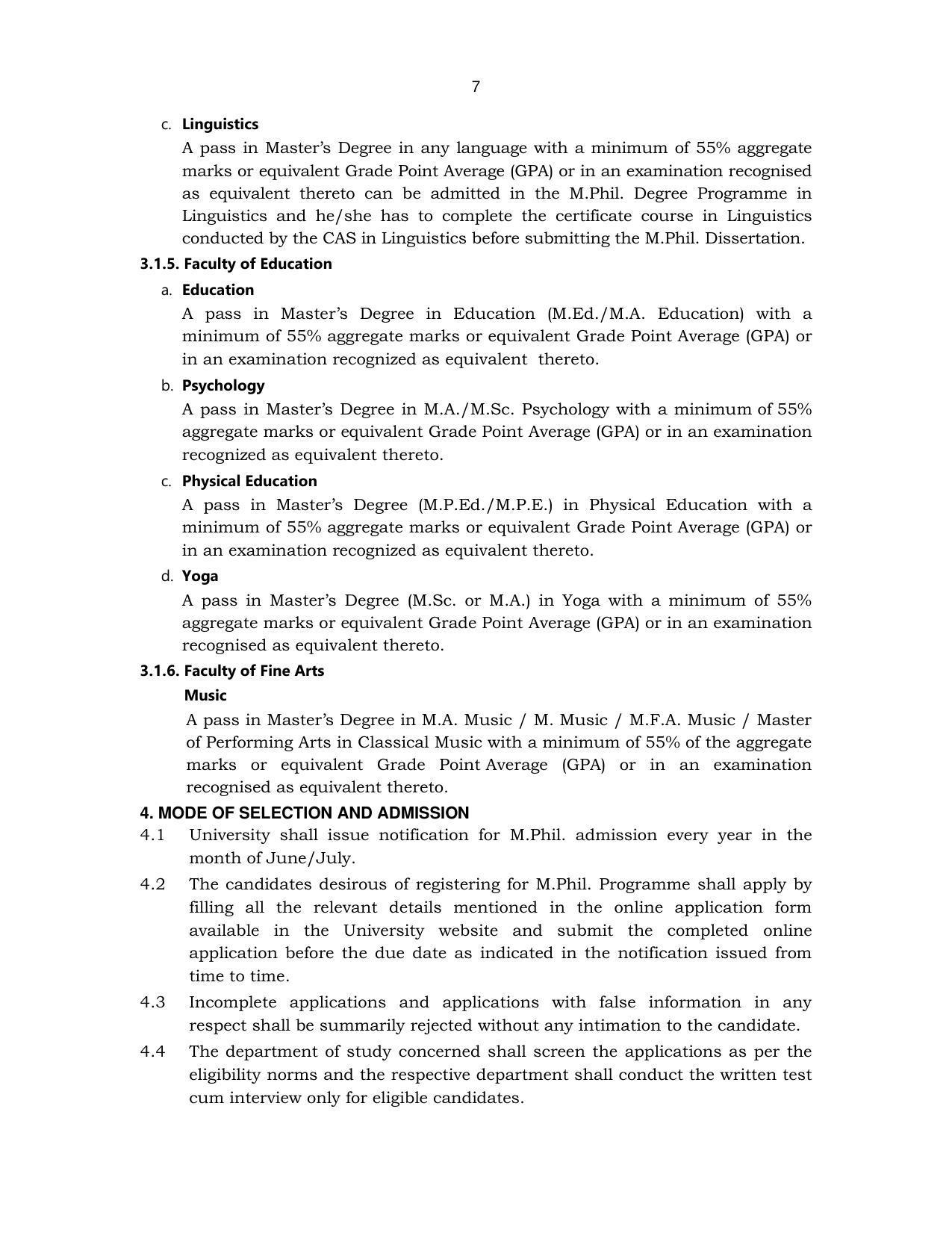 Annamalai University, Annamalai Nagar M.Phil Prospectus 2021-22 - Page 21