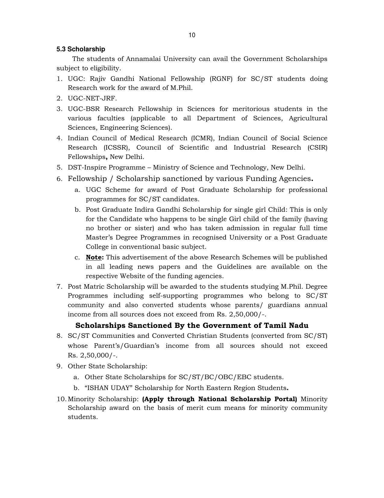 Annamalai University, Annamalai Nagar M.Phil Prospectus 2021-22 - Page 24