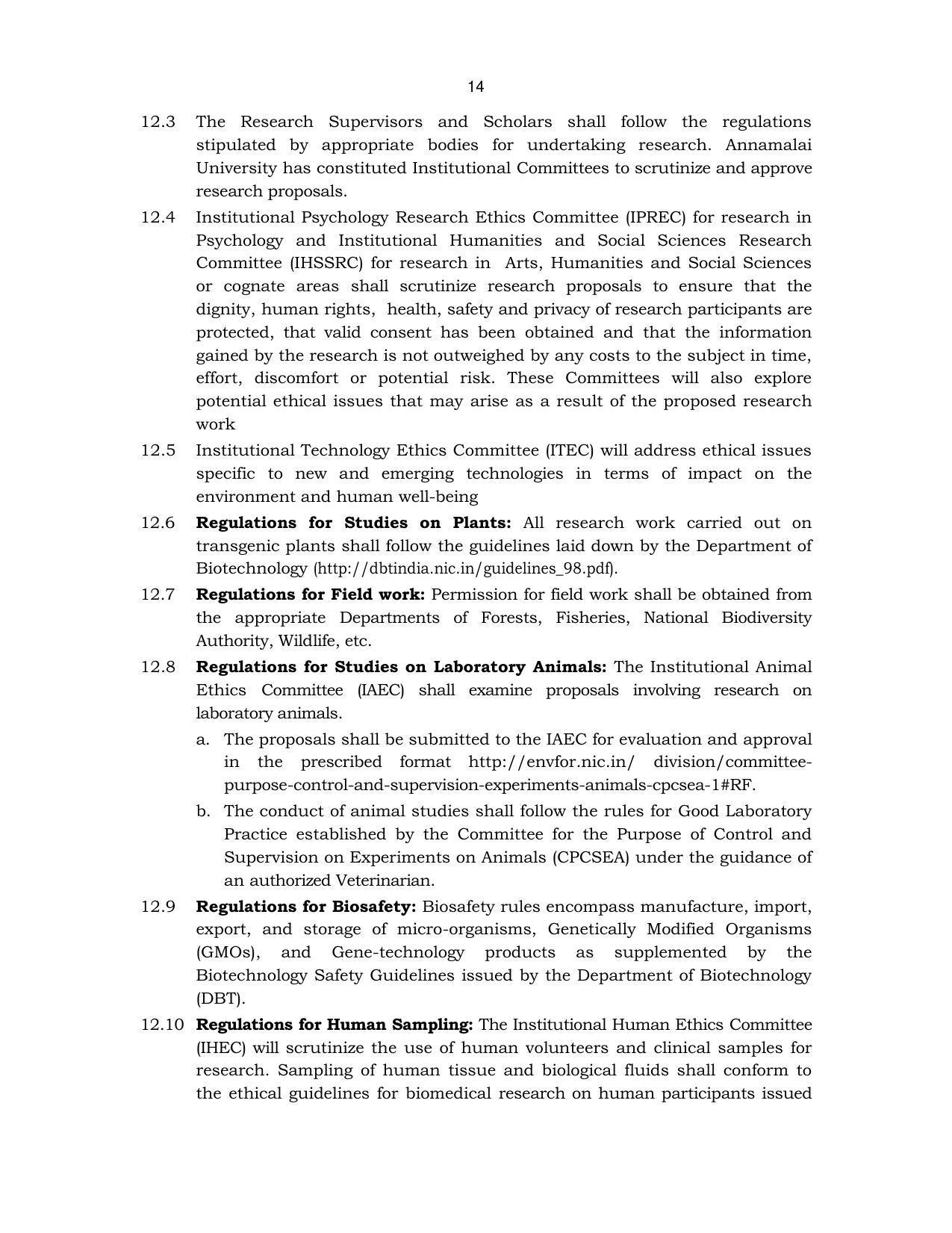 Annamalai University, Annamalai Nagar M.Phil Prospectus 2021-22 - Page 28