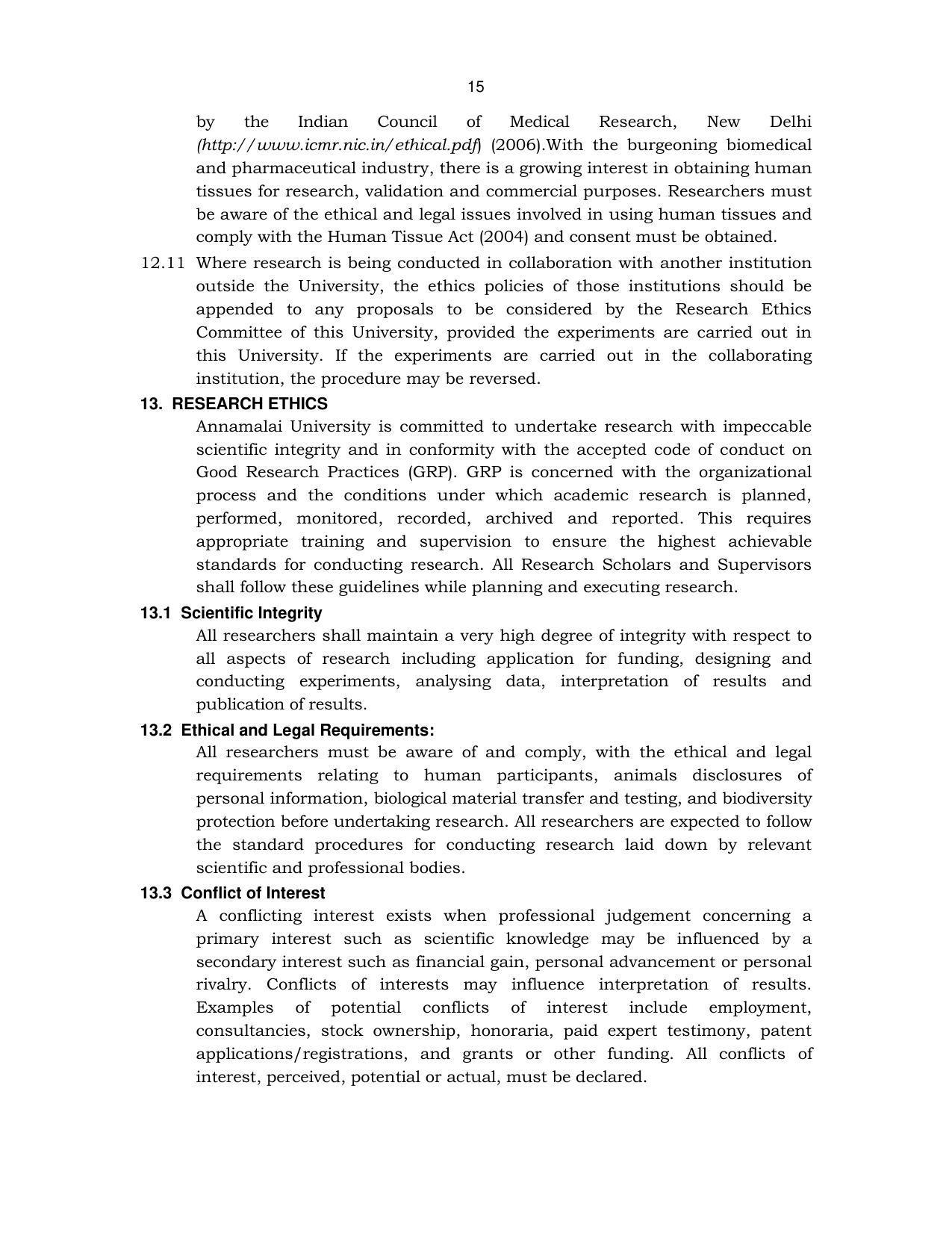 Annamalai University, Annamalai Nagar M.Phil Prospectus 2021-22 - Page 29