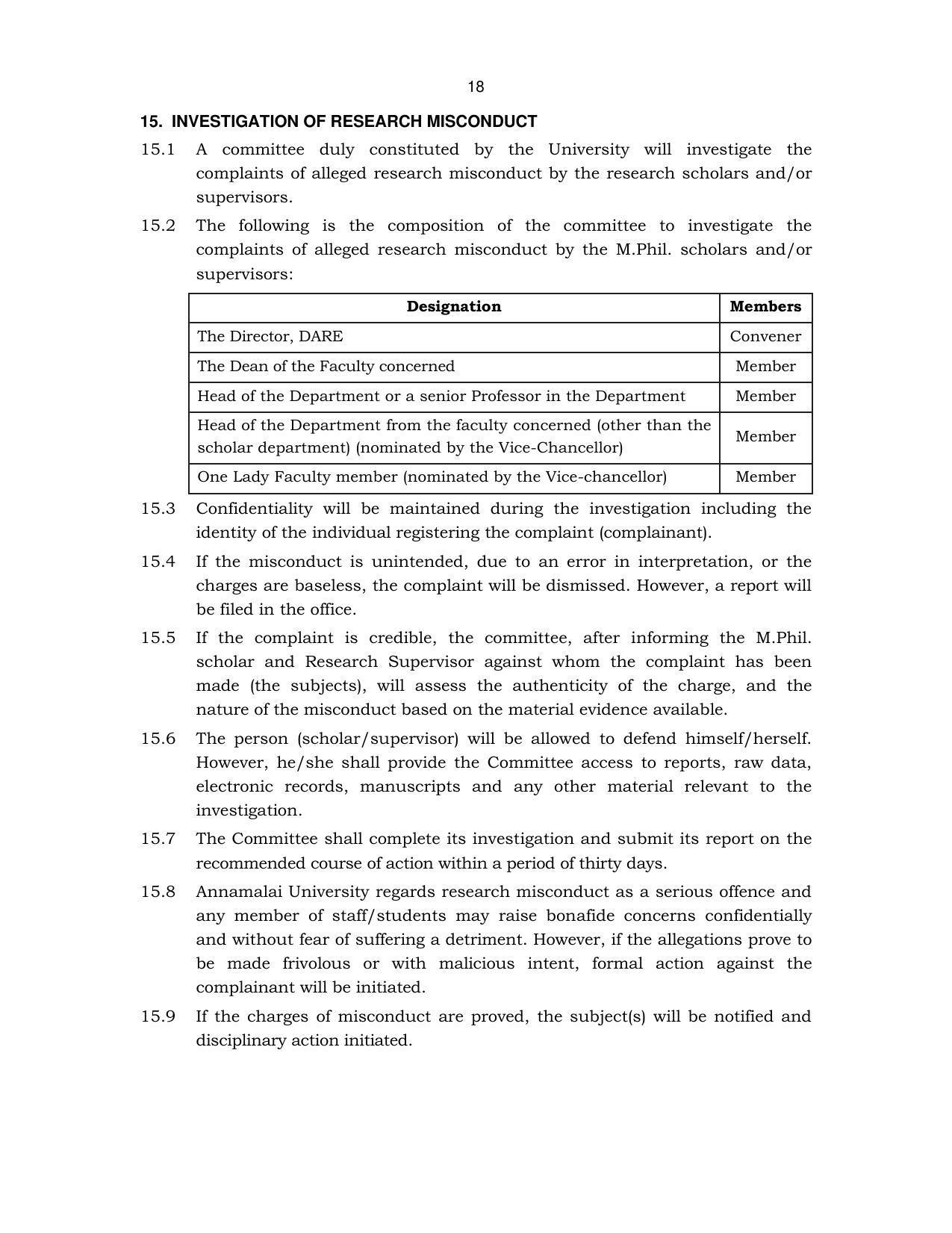 Annamalai University, Annamalai Nagar M.Phil Prospectus 2021-22 - Page 32