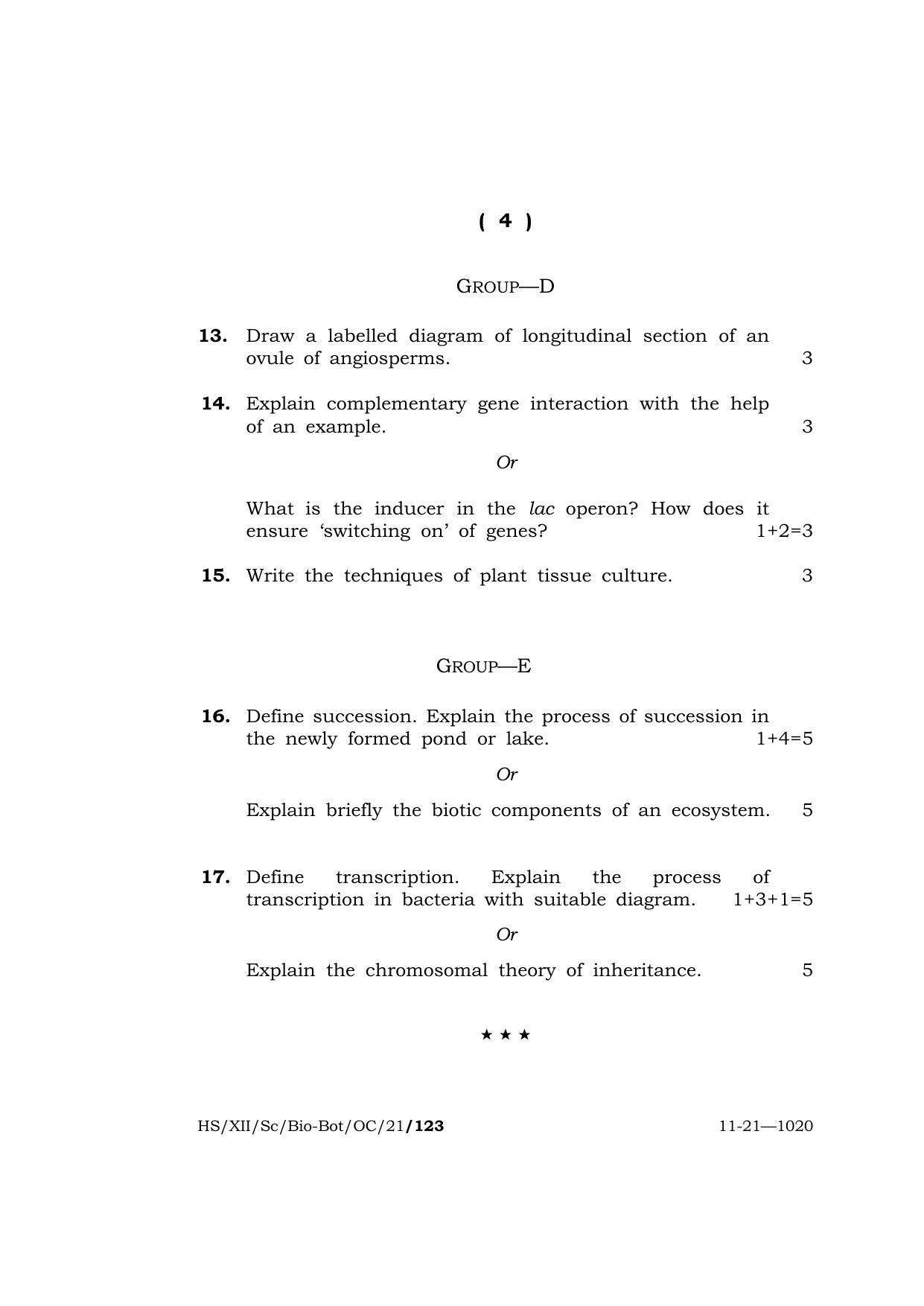 Meghalaya Board (MBOSE) Class 12 Botany (Old Course) (HS-XII-Sc-Bio-Bot-OC-21) 2021 Question Paper - Page 4