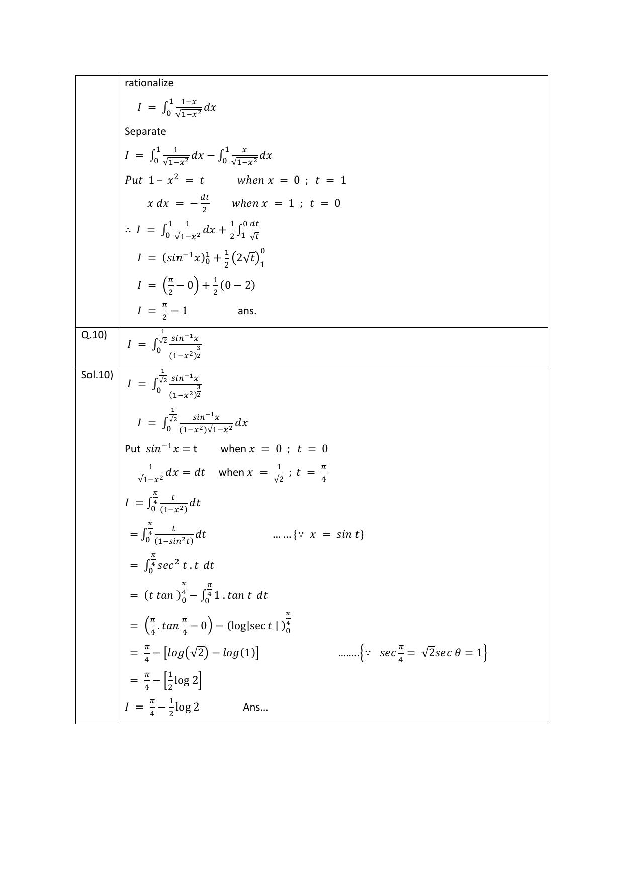 CBSE Maths Worksheets for Class 12 Definite integrals Assignment 7 - Page 6