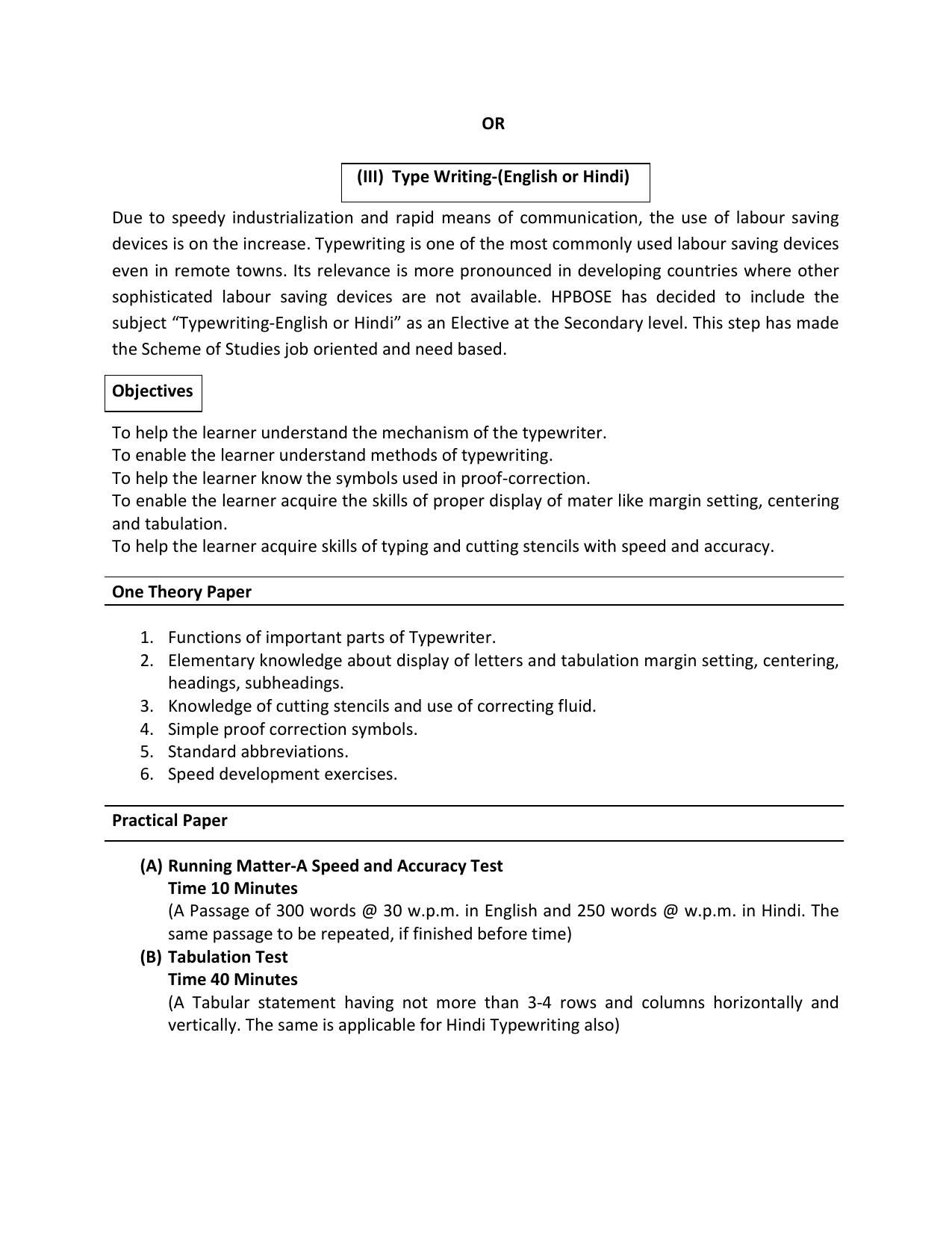 HP Board Class 10th Syllabus for Commerce - Page 2