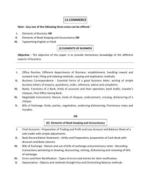 HP Board Class 10th Syllabus for Commerce