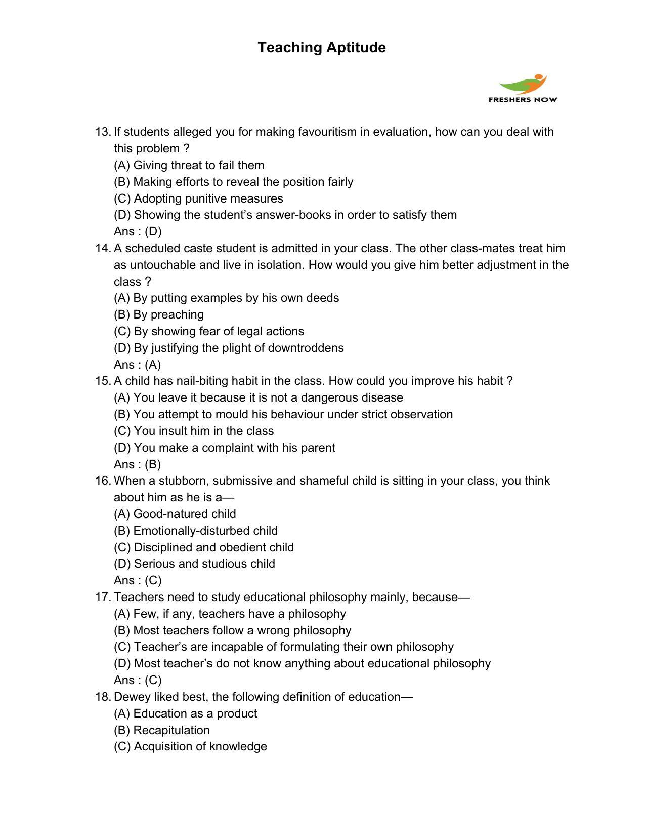 Punjab B.Ed Question Papers for Teaching Potential - Page 3