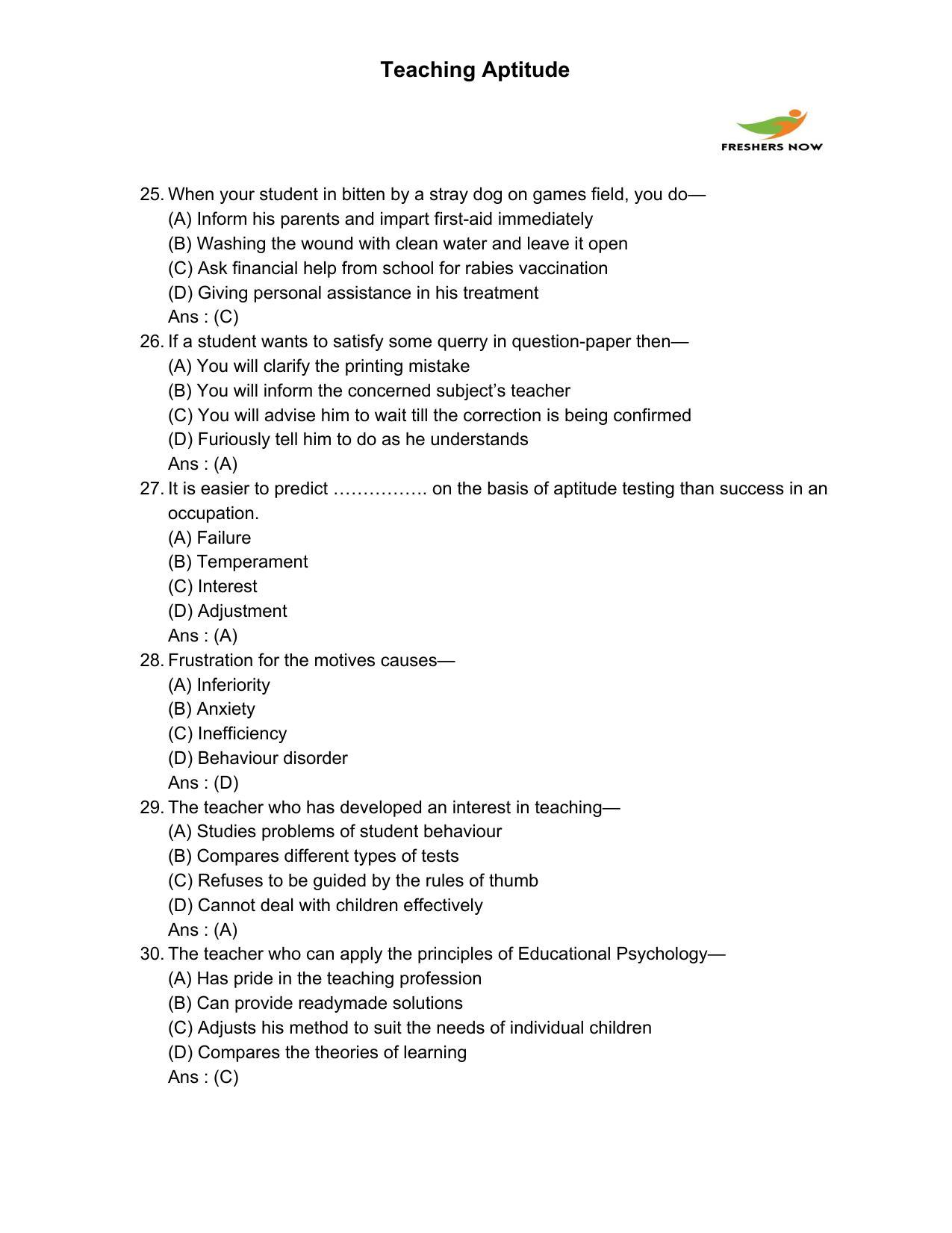 Punjab B.Ed Question Papers for Teaching Potential - Page 5