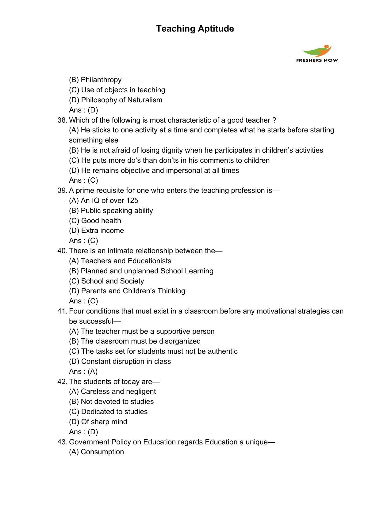 Punjab B.Ed Question Papers for Teaching Potential - Page 7