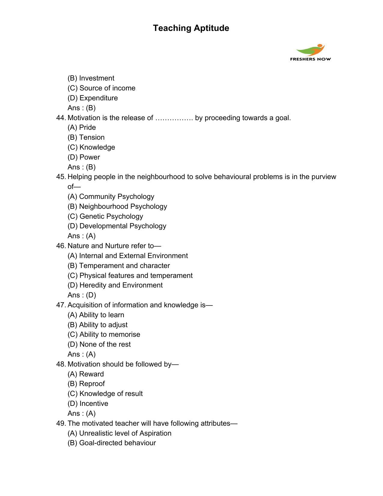Punjab B.Ed Question Papers for Teaching Potential - Page 8