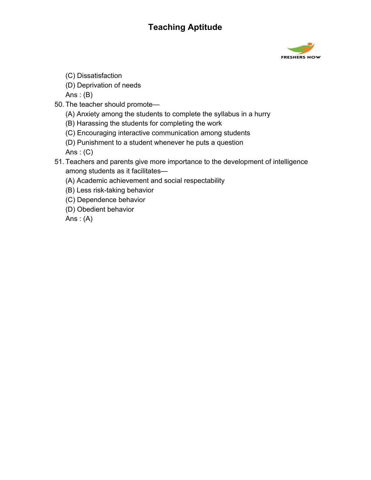 Punjab B.Ed Question Papers for Teaching Potential - Page 9