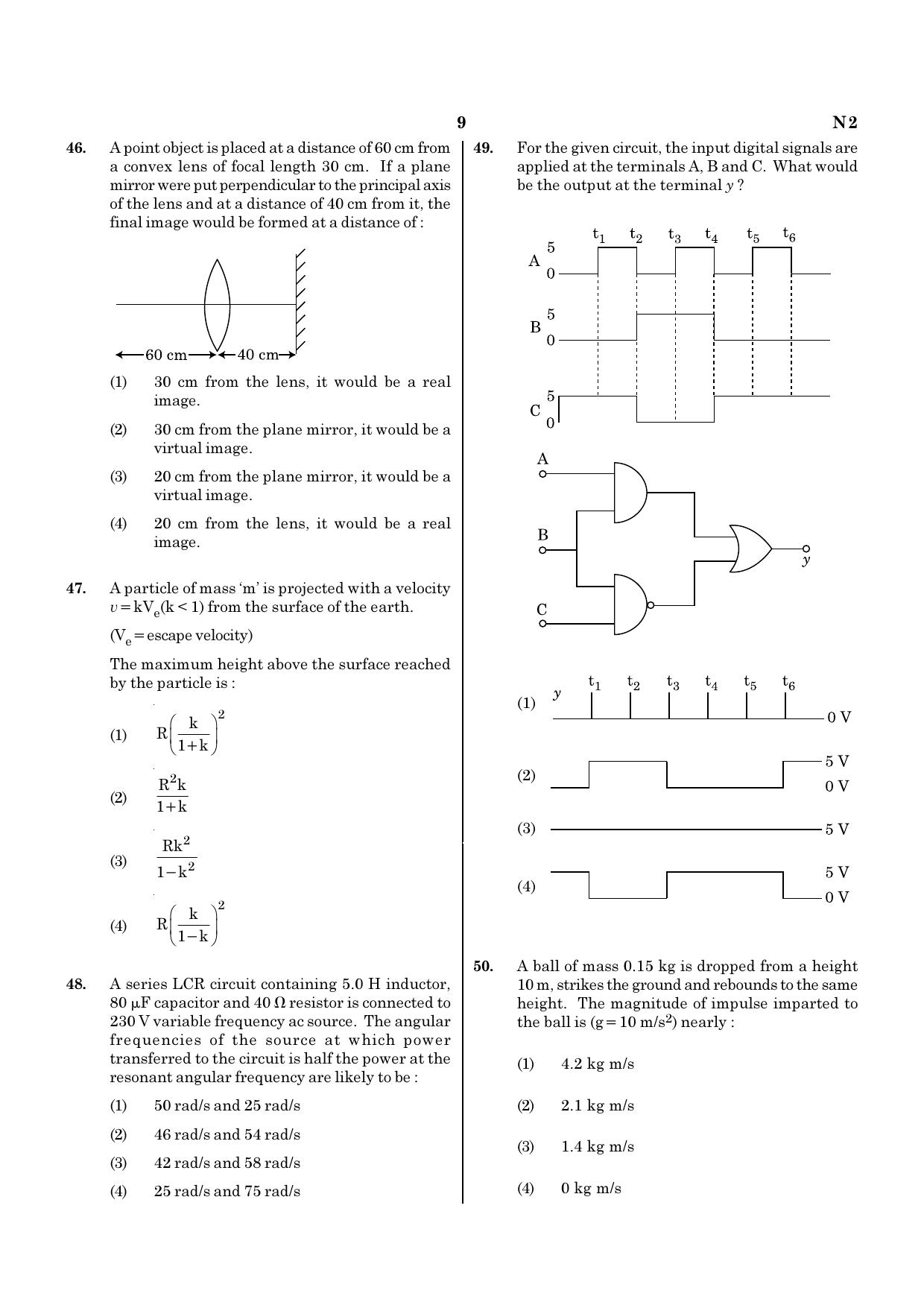 NEET N2 2021 Question Paper - Page 9