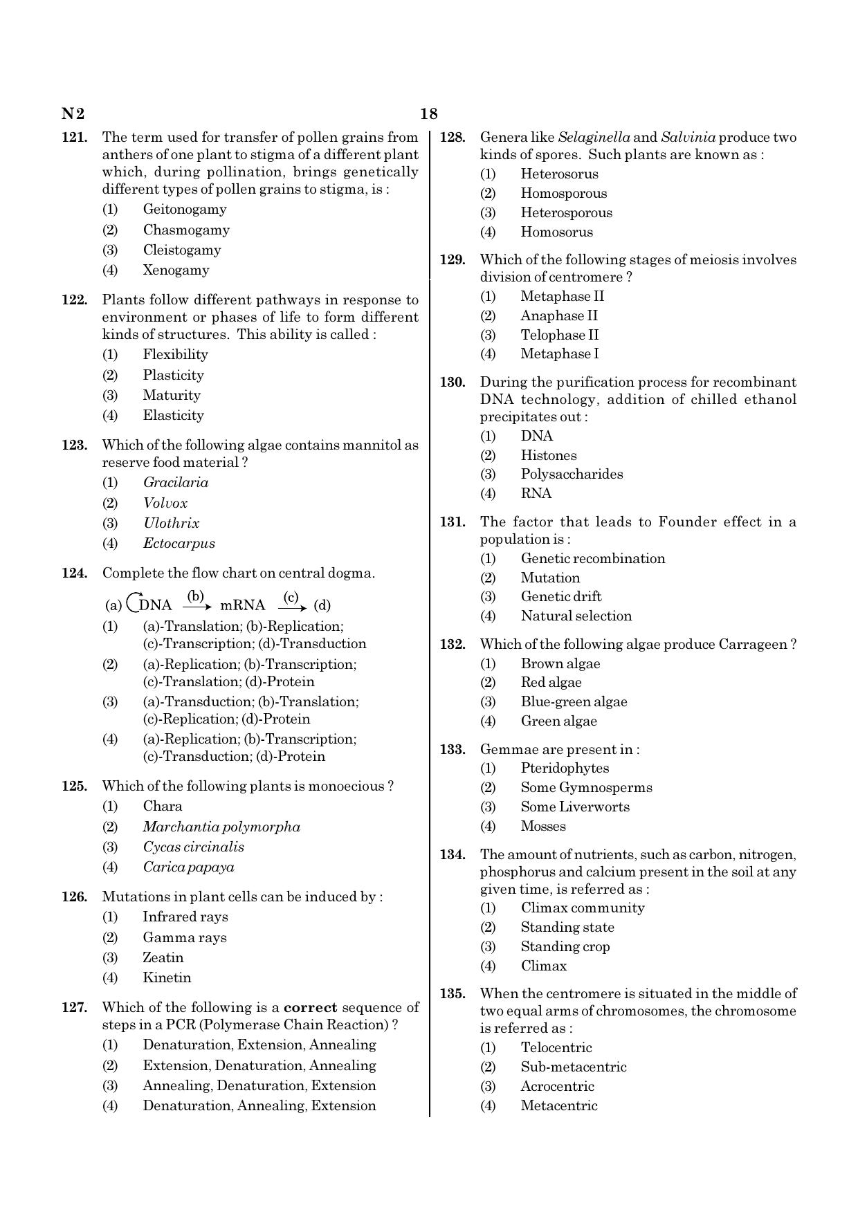 NEET N2 2021 Question Paper - Page 18