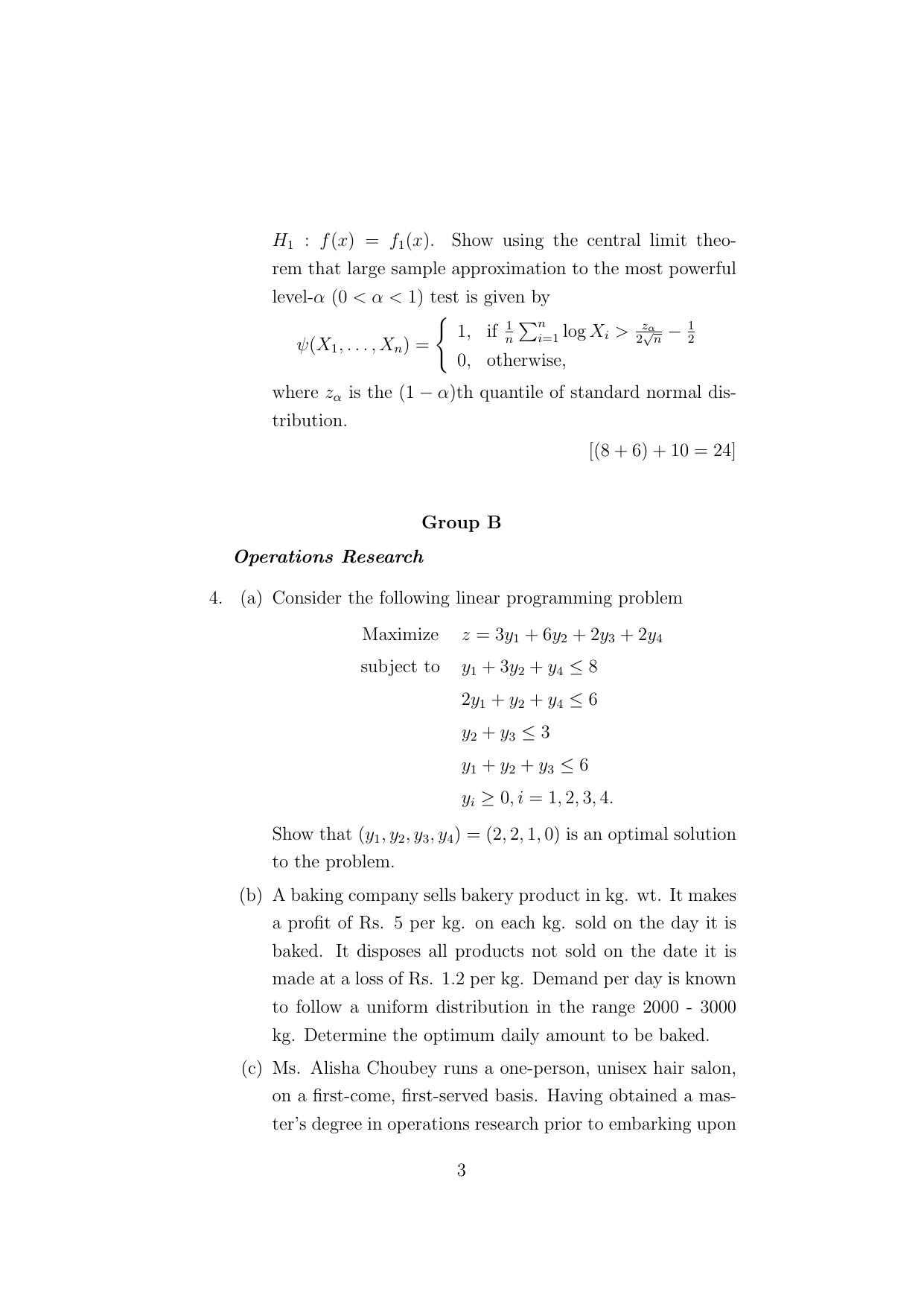 ISI Admission Test JRF in Quality, Reliability and Operations Research (QRB) 2024 Sample Paper - Page 3
