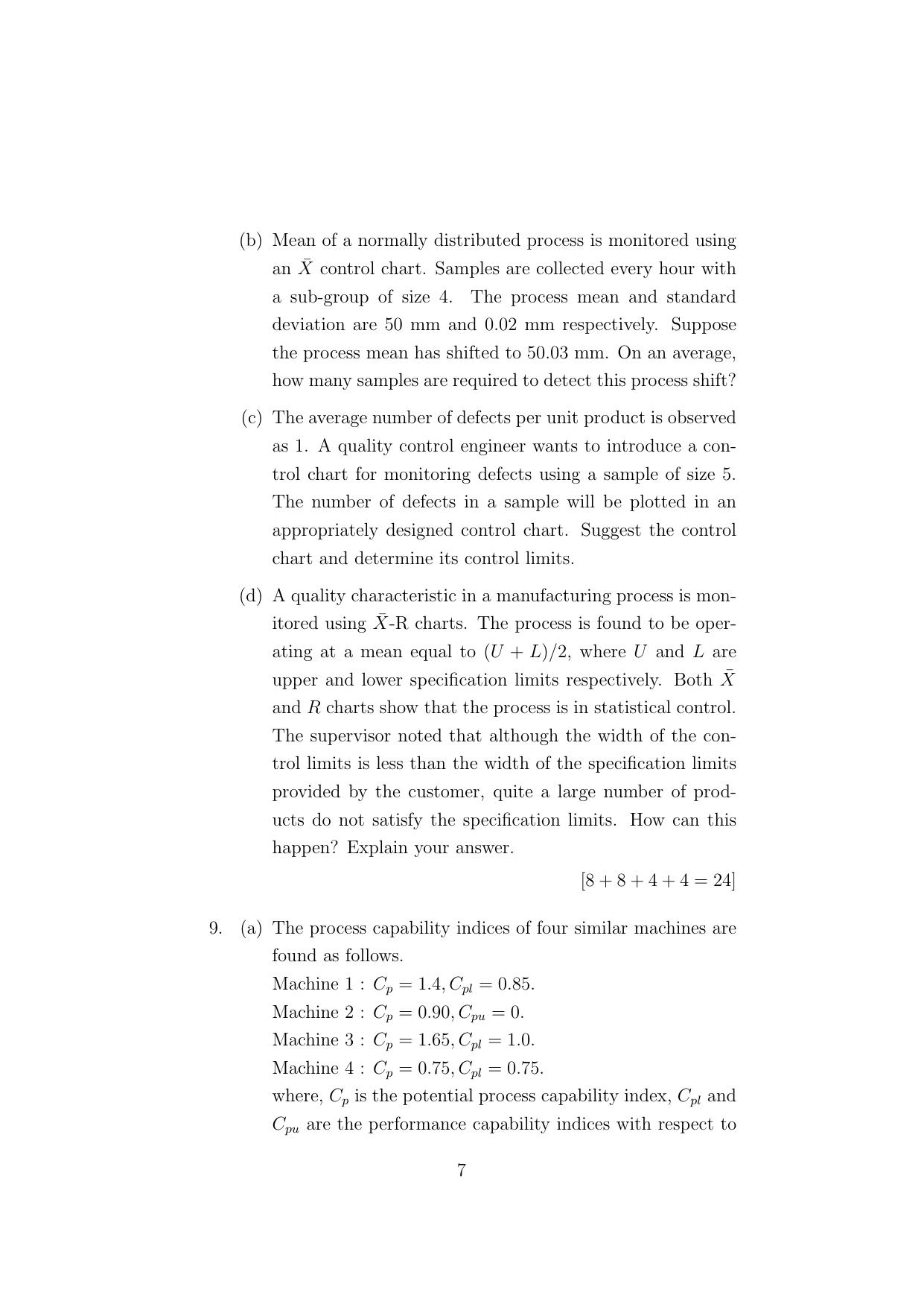 ISI Admission Test JRF in Quality, Reliability and Operations Research (QRB) 2024 Sample Paper - Page 7