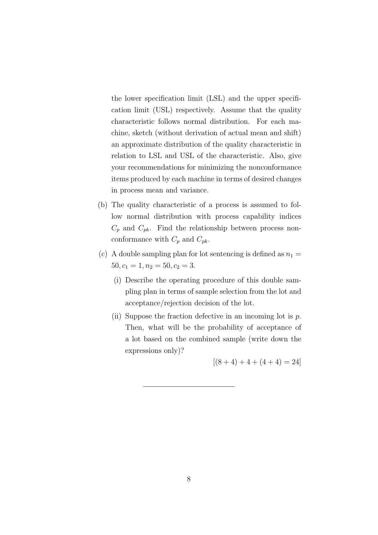 ISI Admission Test JRF in Quality, Reliability and Operations Research (QRB) 2024 Sample Paper - Page 8