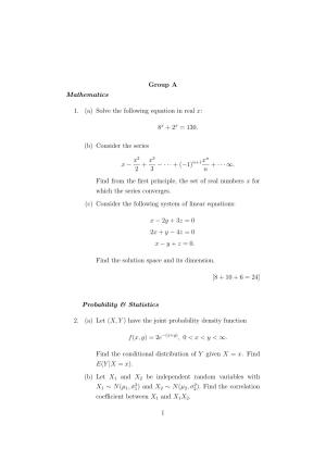 ISI Admission Test JRF in Quality, Reliability and Operations Research (QRB) 2024 Sample Paper